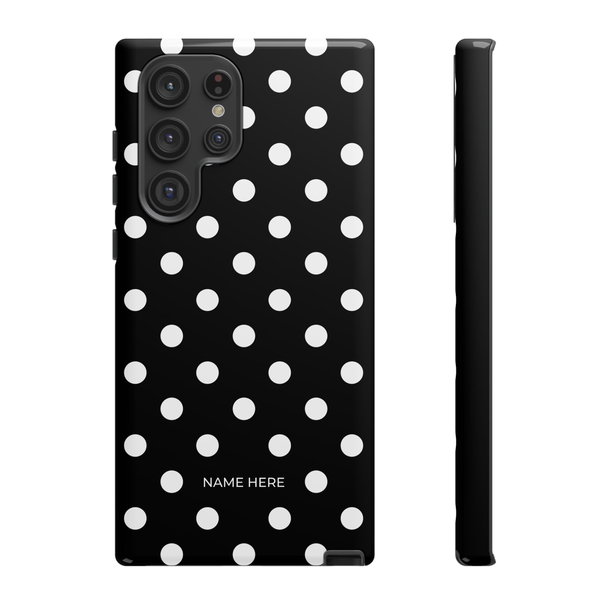 Black & White PolkaDot Customisable Case