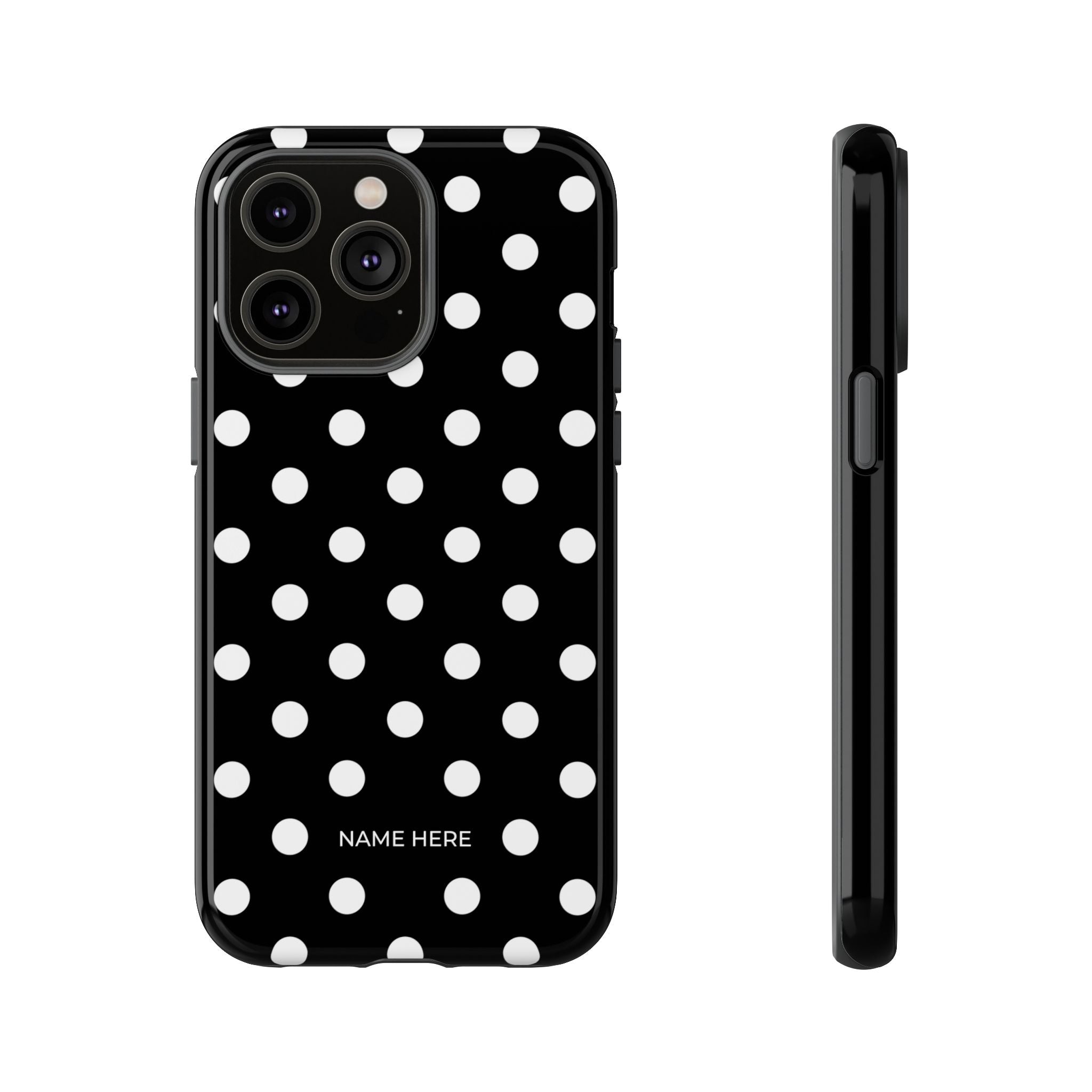 Black & White PolkaDot Customisable Case