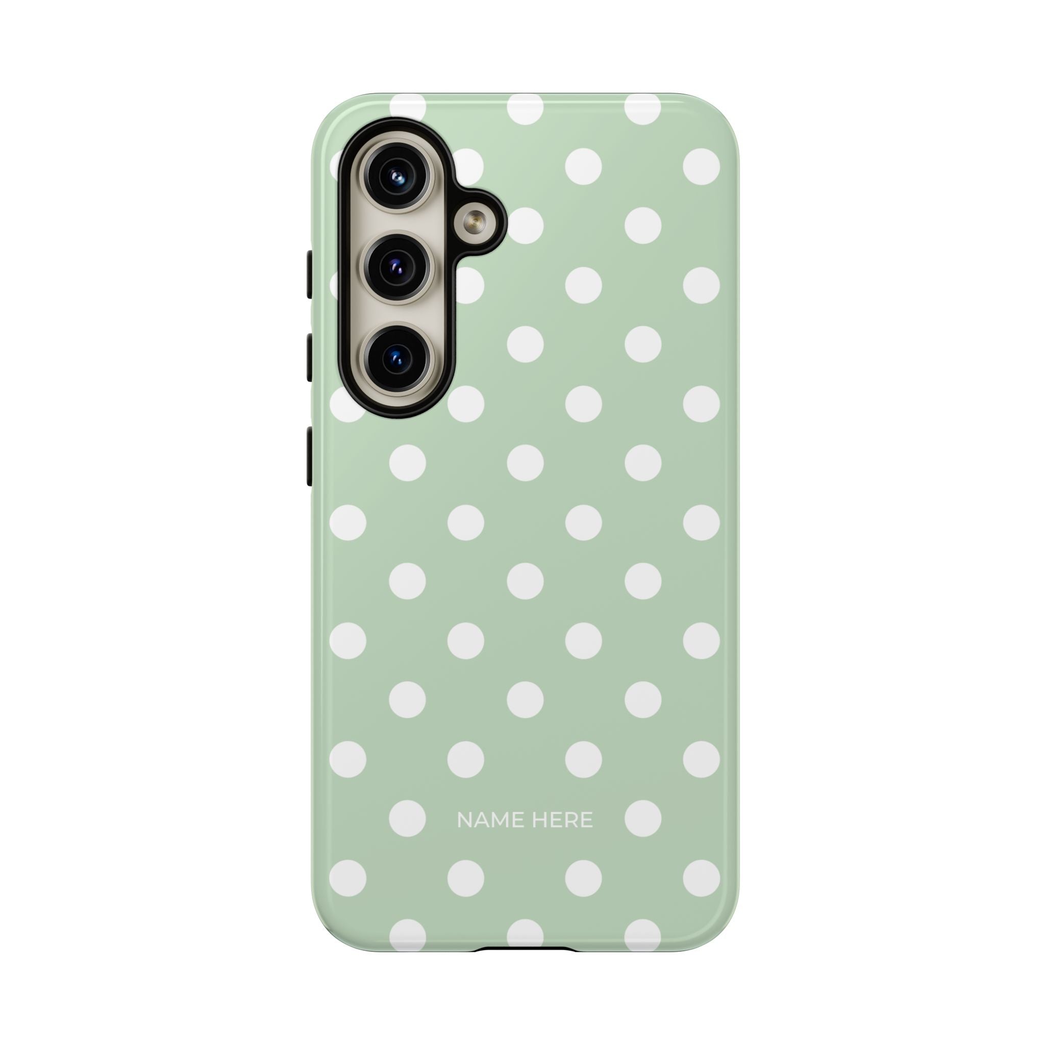 Green & White Polka Dot Customisable Case