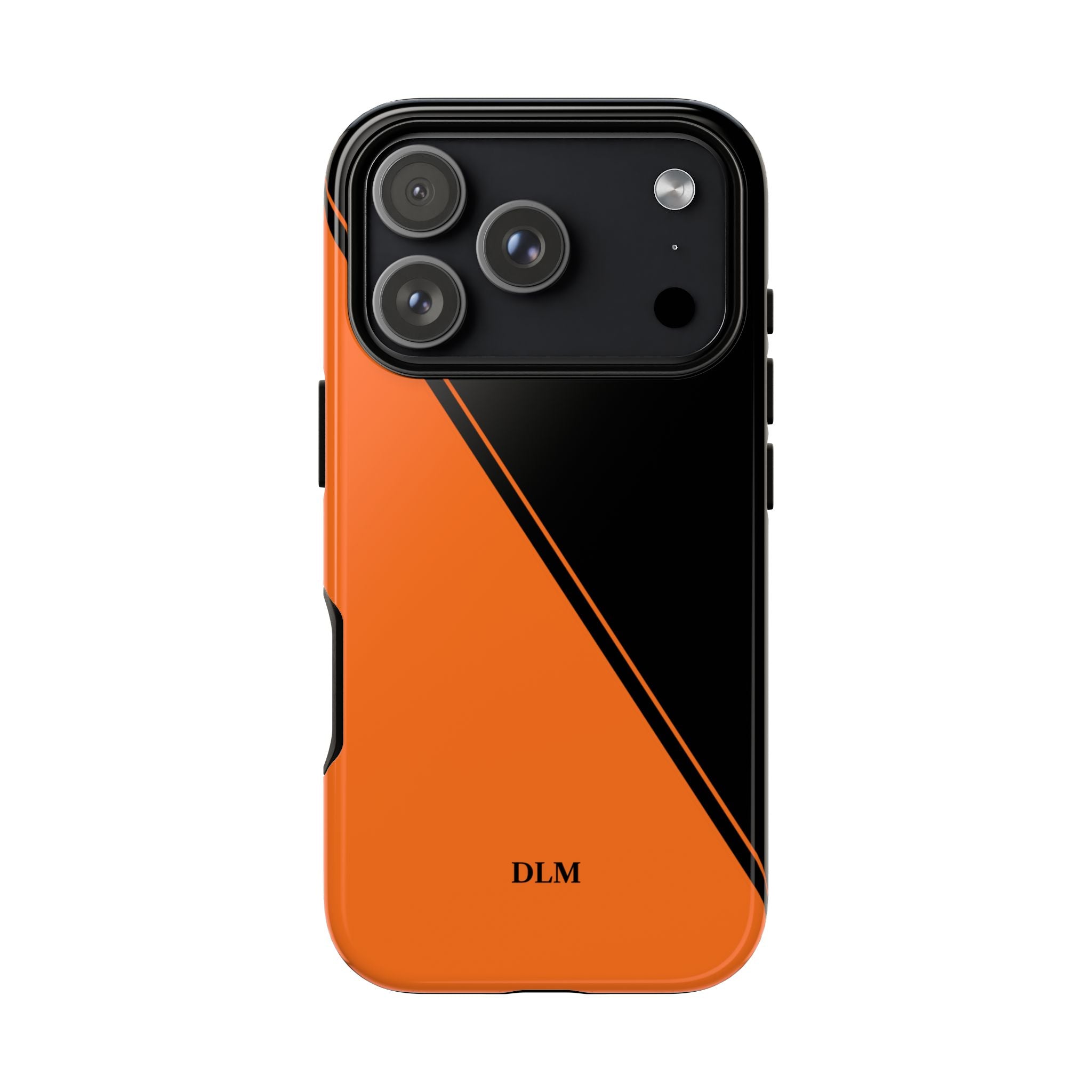 Orange/Black Two Tone Custom Initials Case