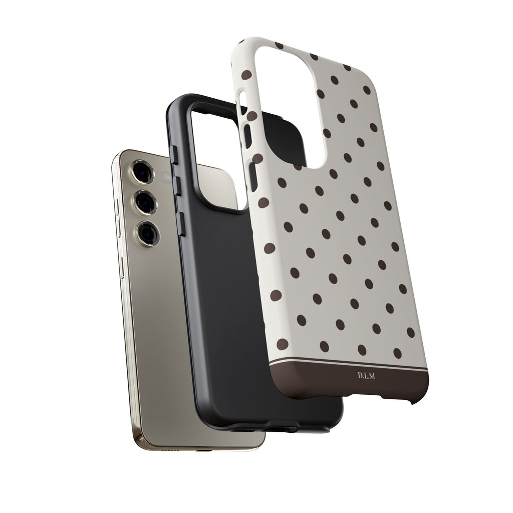Creamy Mocha Personalised Polka Dot Case