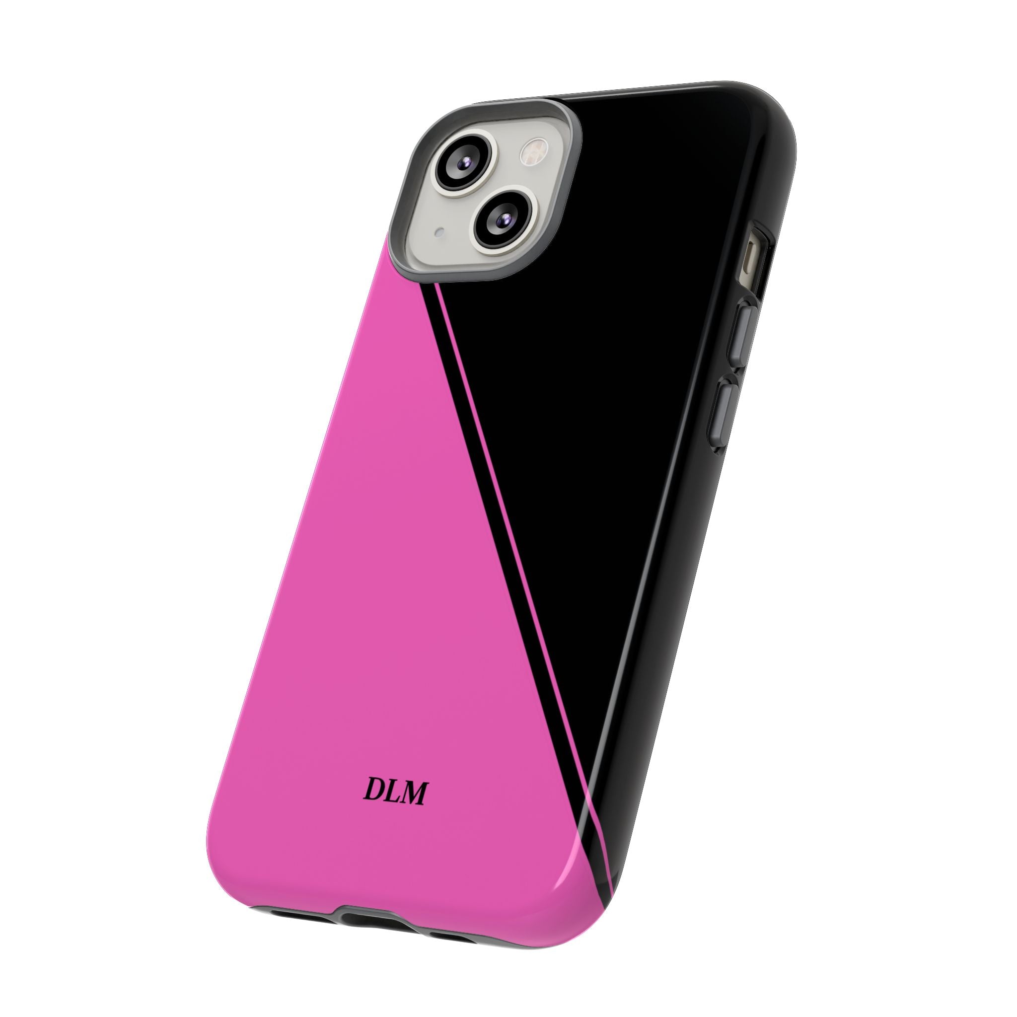 Pink/Black Two Tone Custom Initials Case