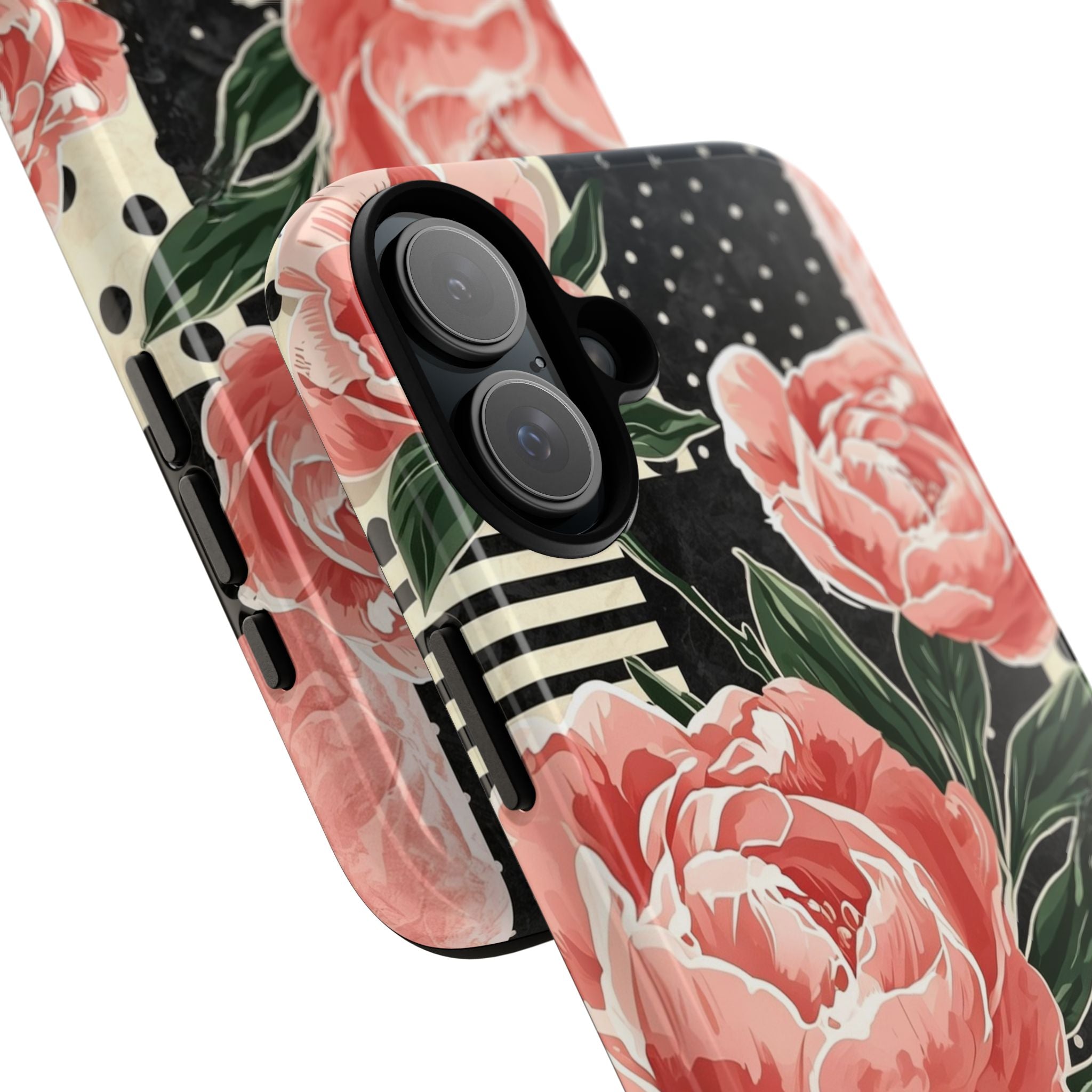Pink Peony Stripes & Polka Dots