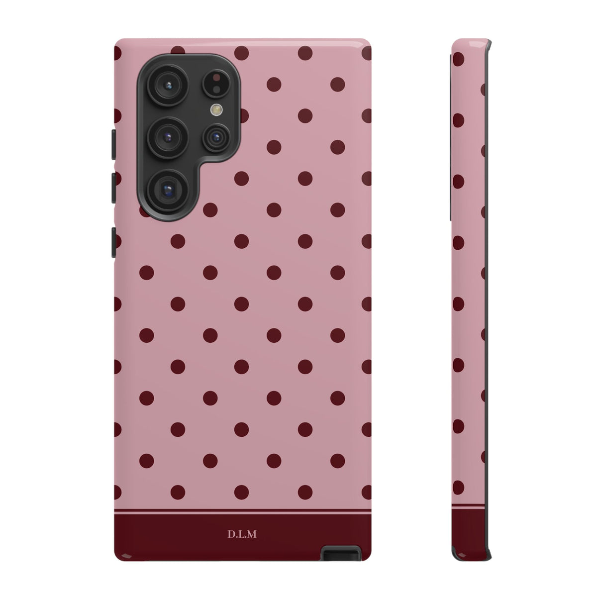 Berry Blush Personalised Polka Dot Case