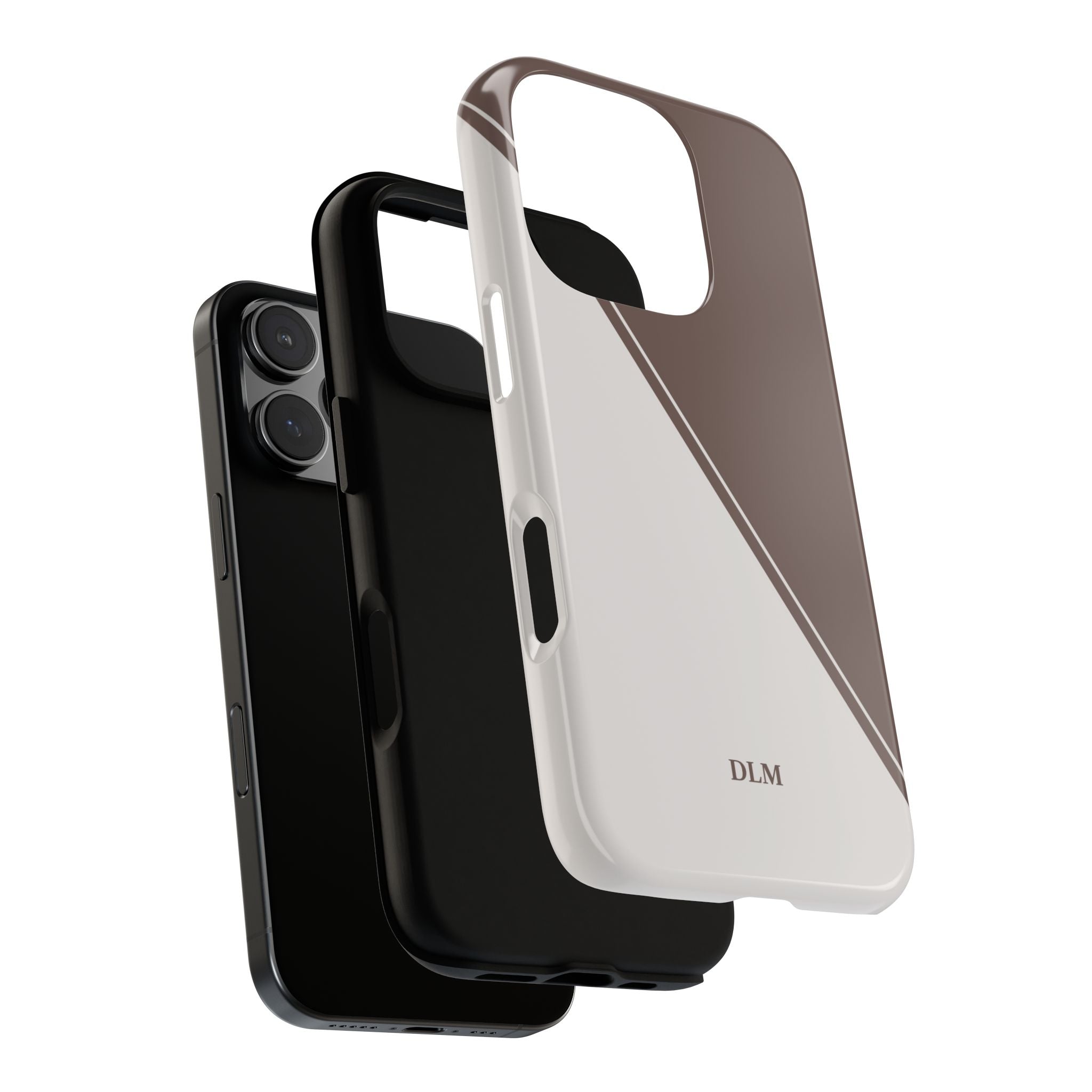 Brown/Cream Two Tone Custom Initials Case