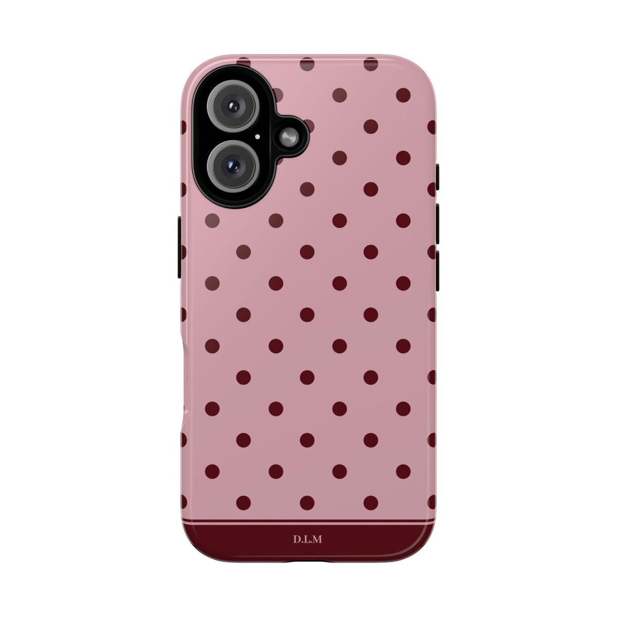 Berry Blush Personalised Polka Dot Case