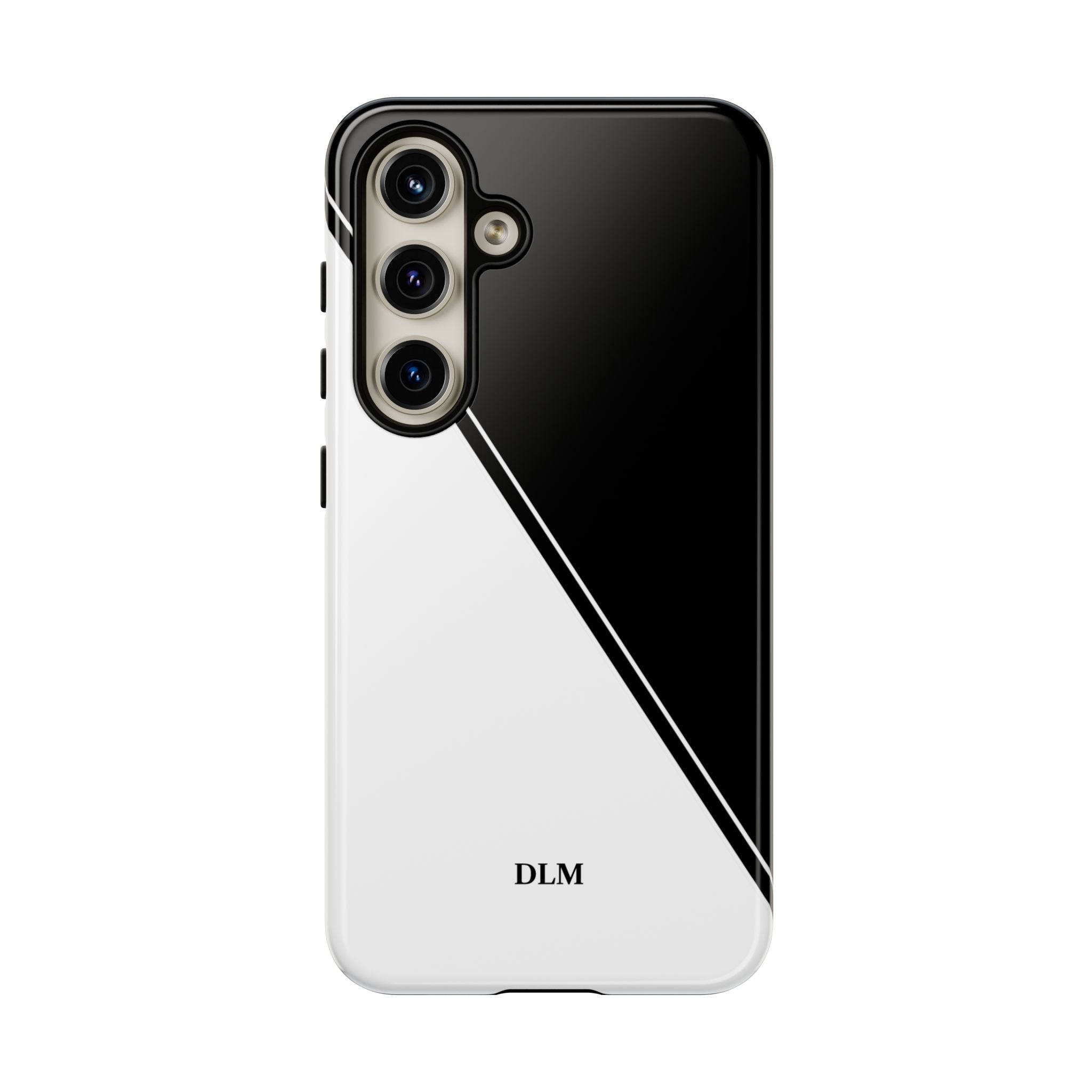 White/Black Two Tone Custom Initials Case