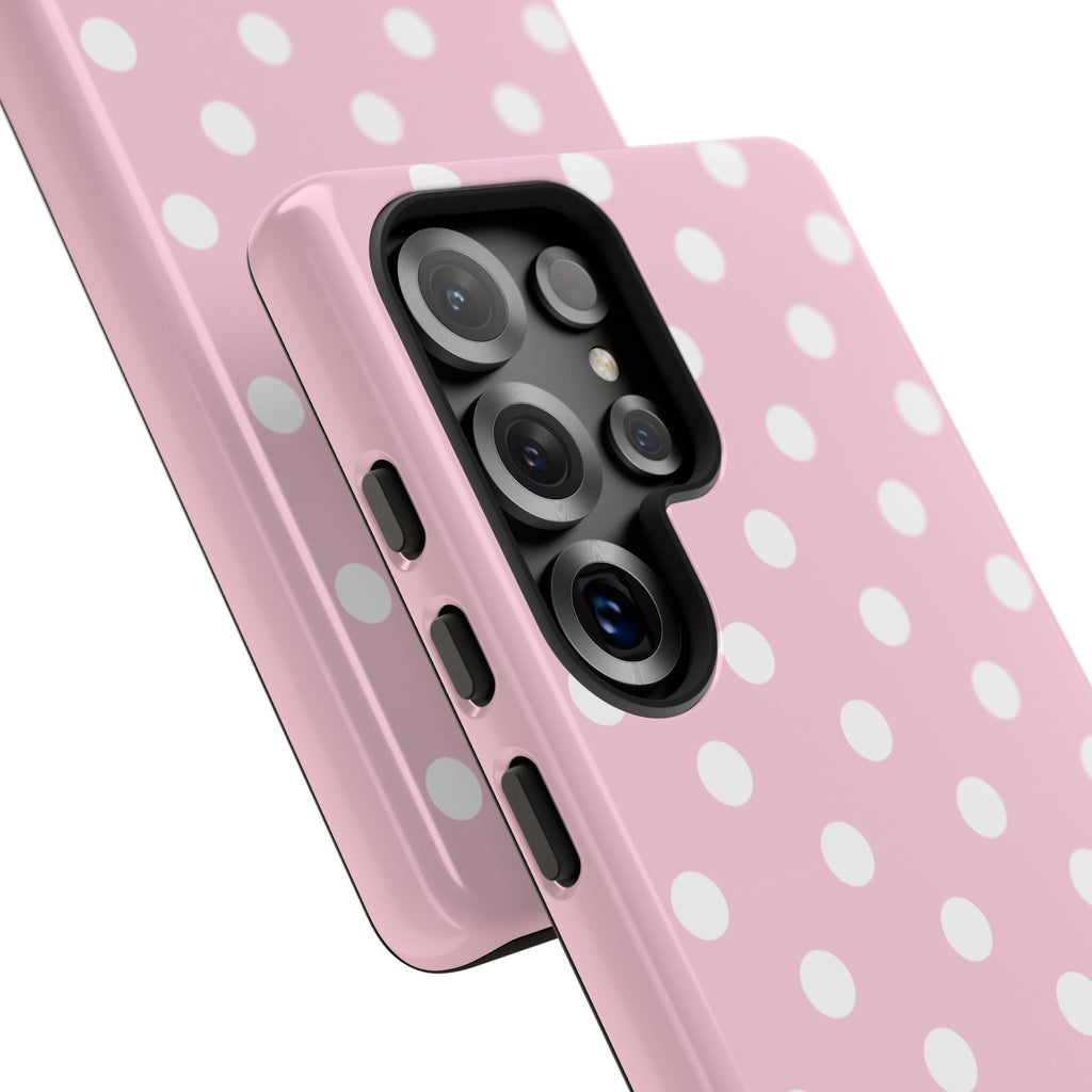 Pink & White PolkaDot Customisable Name Case