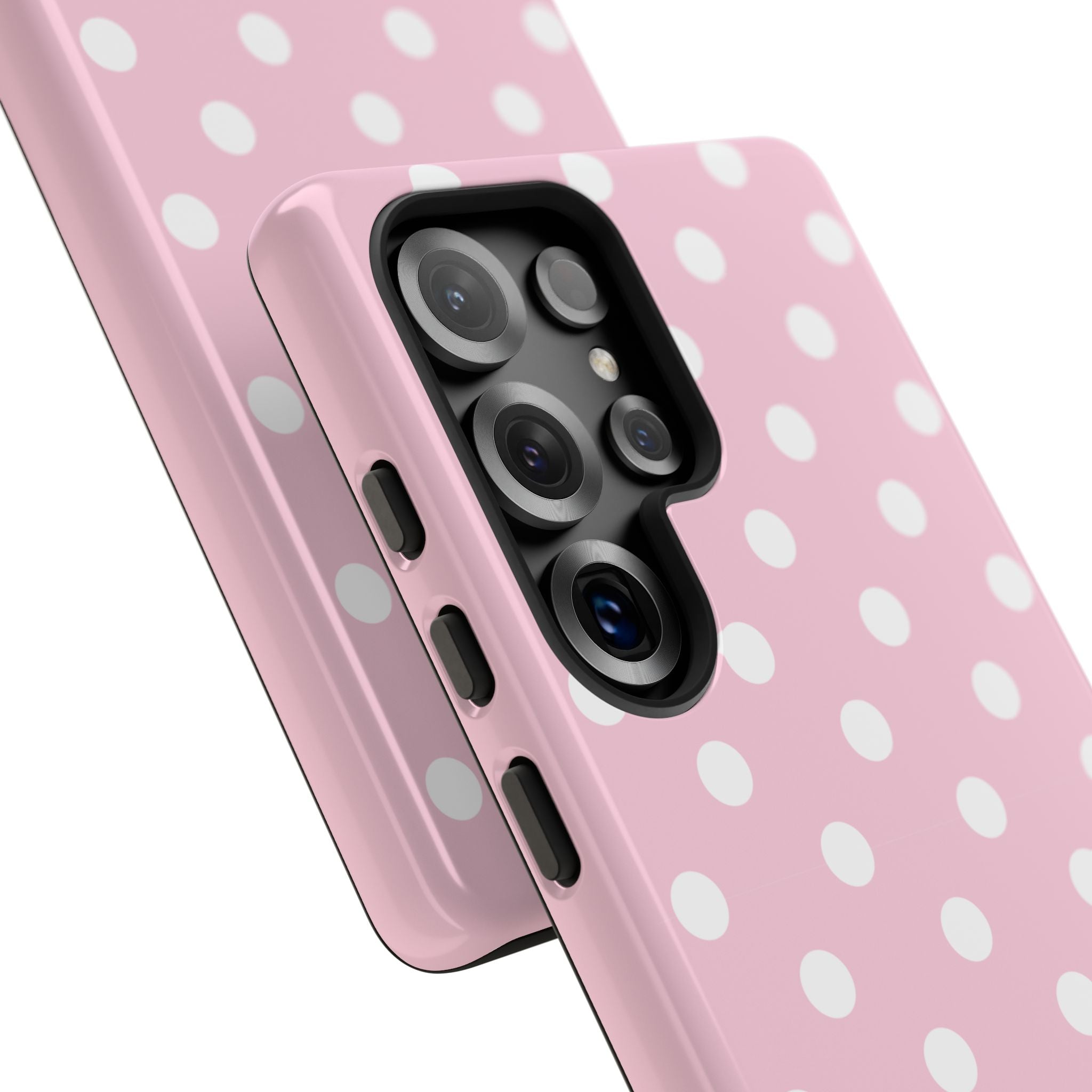 Pink & White PolkaDot Customisable Name Case