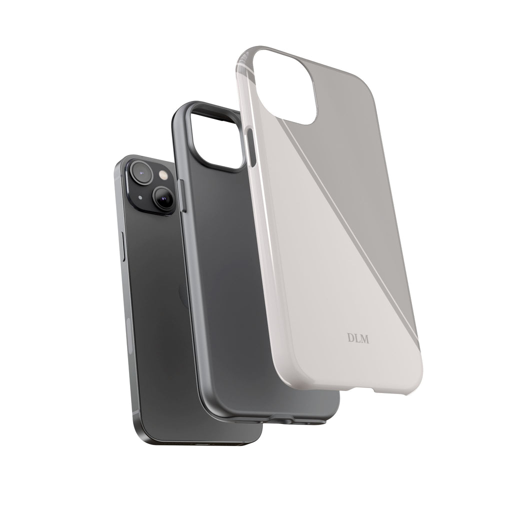 Grey Two Tone Case Custom Initials Case