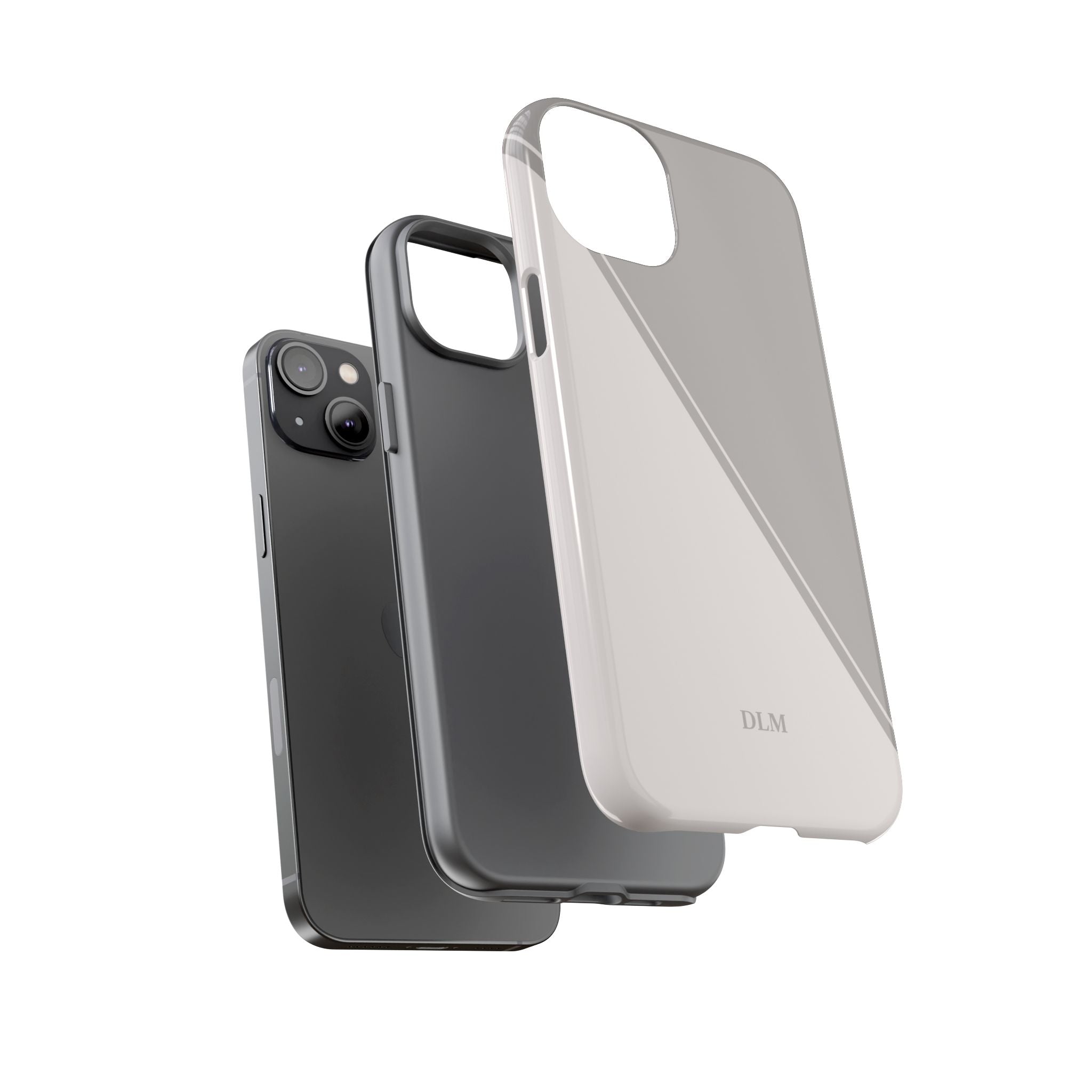 Grey Two Tone Case Custom Initials Case