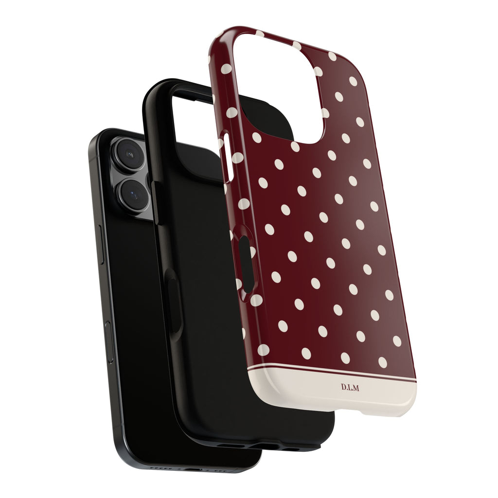 Cranberry Cream Personalised Polka Dot Case