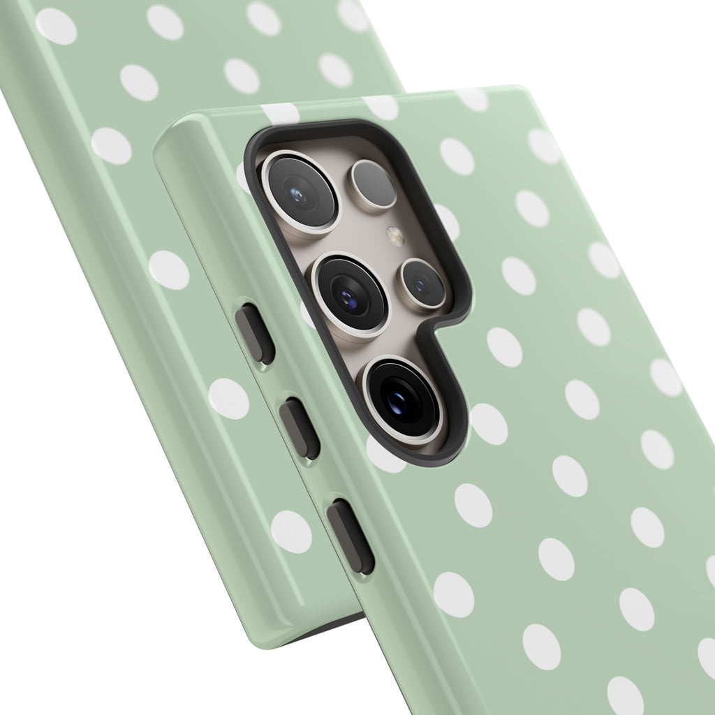 Green & White Polka Dot Customisable Case