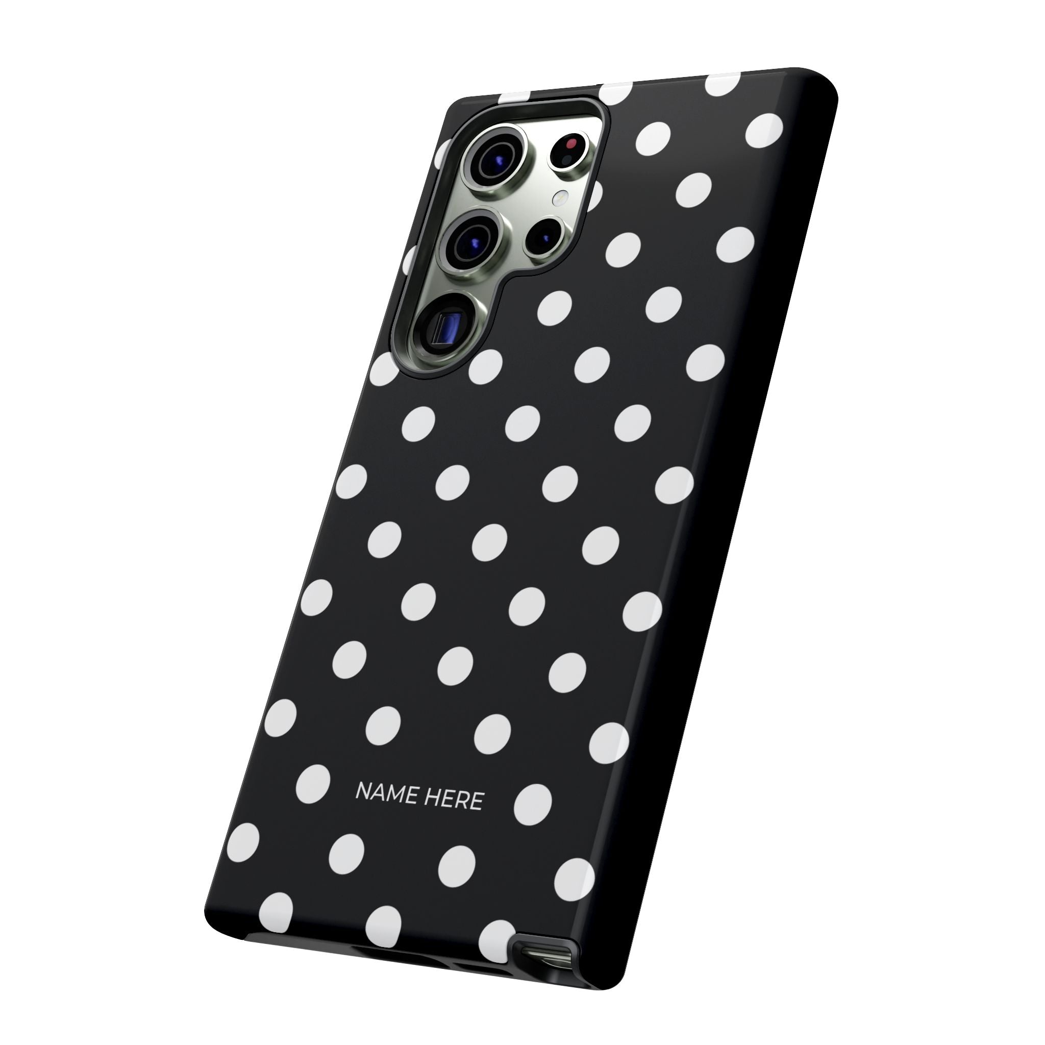 Black & White PolkaDot Customisable Case