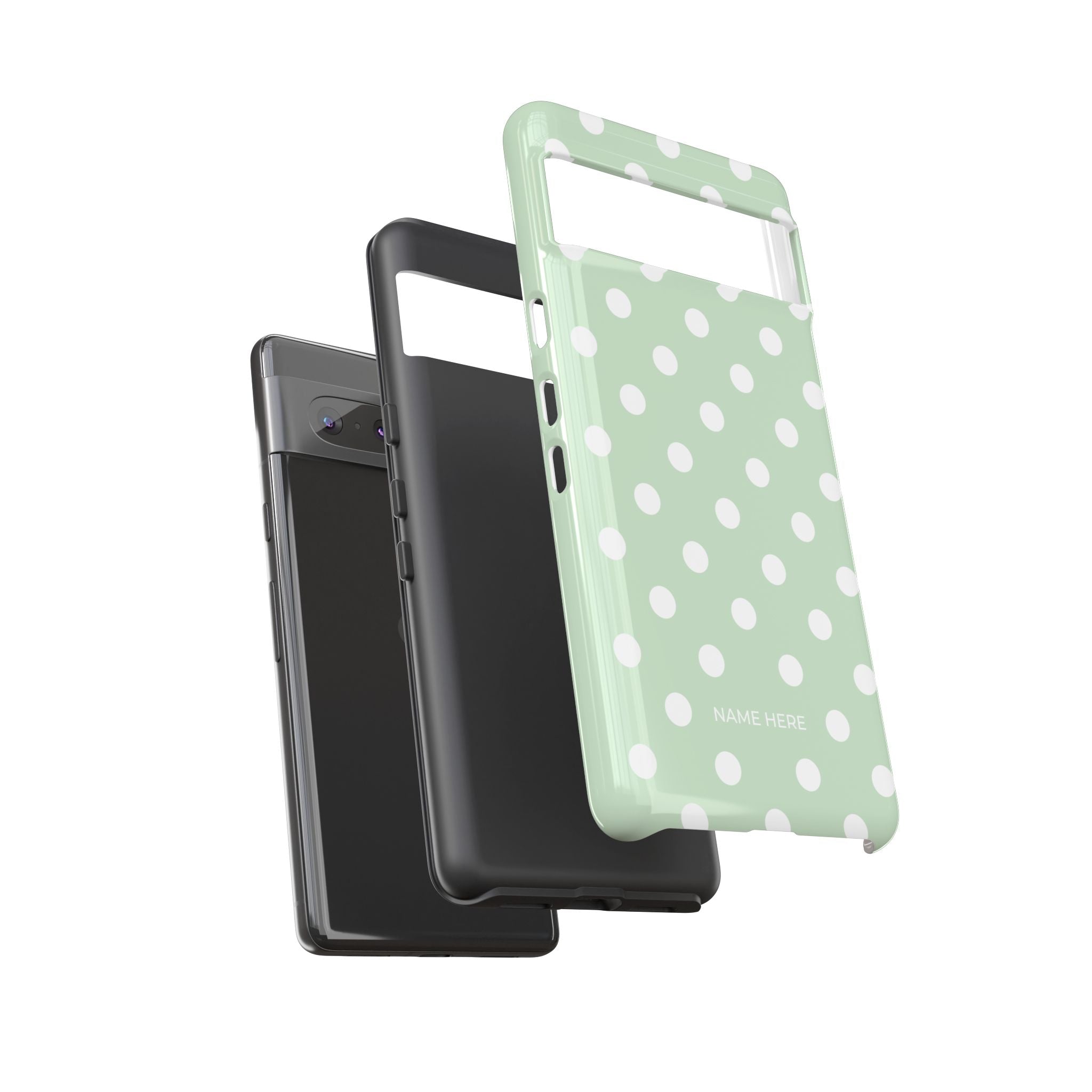 Green & White Polka Dot Customisable Case