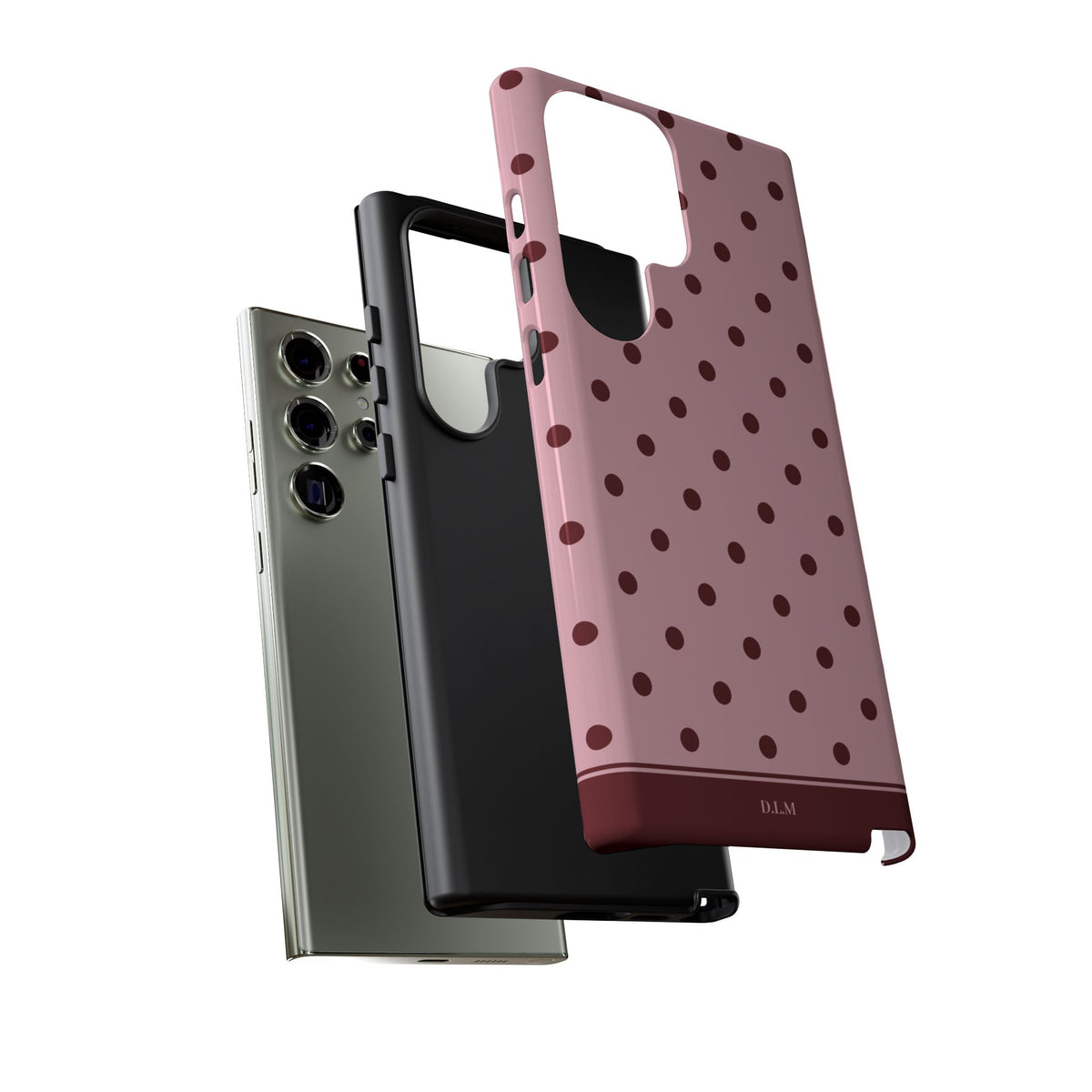 Berry Blush Personalised Polka Dot Case