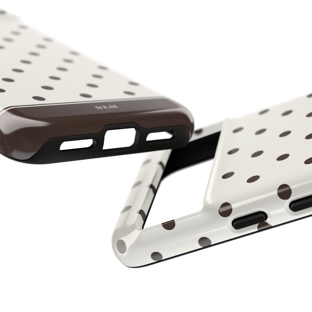 Creamy Mocha Personalised Polka Dot Case
