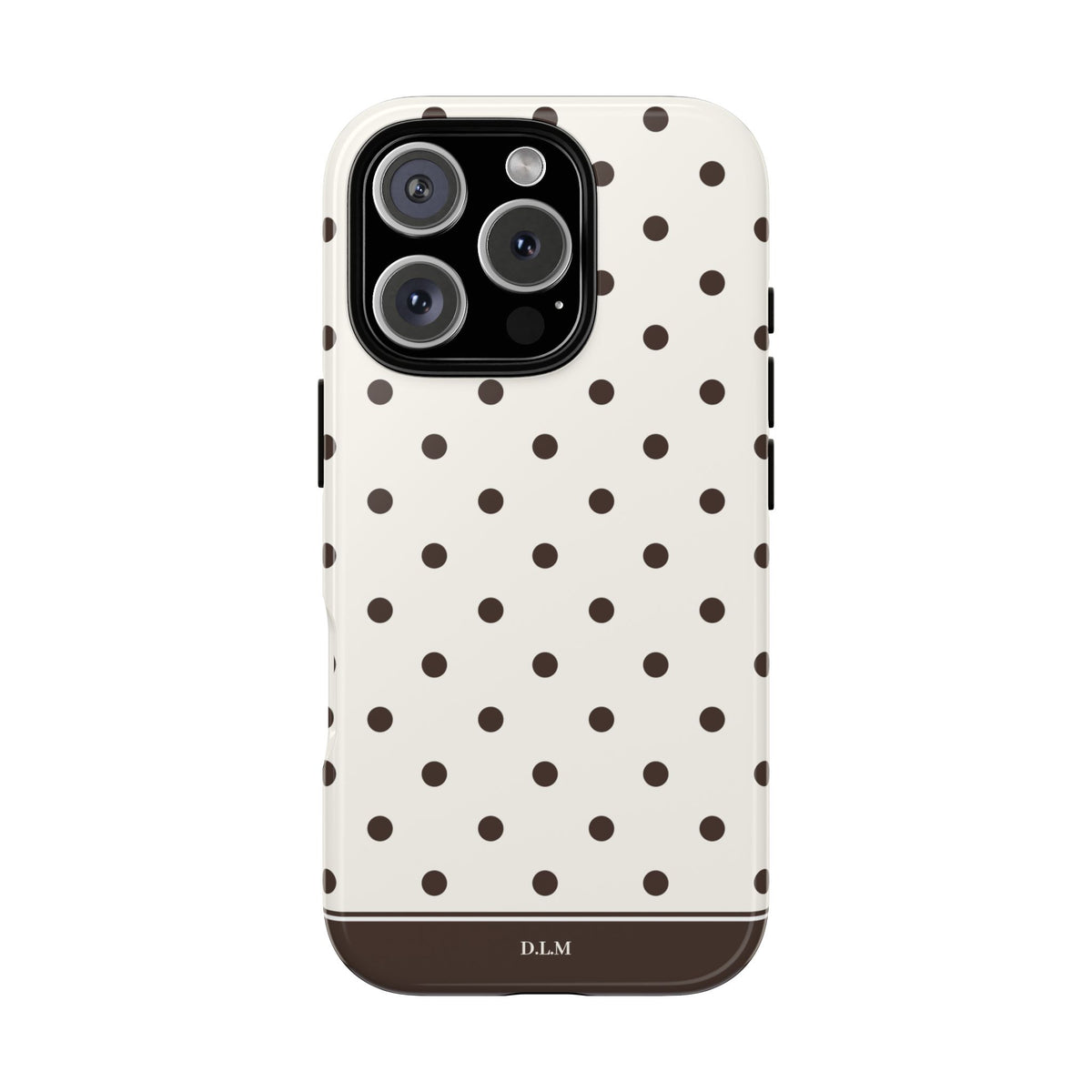 Creamy Mocha Personalised Polka Dot Case