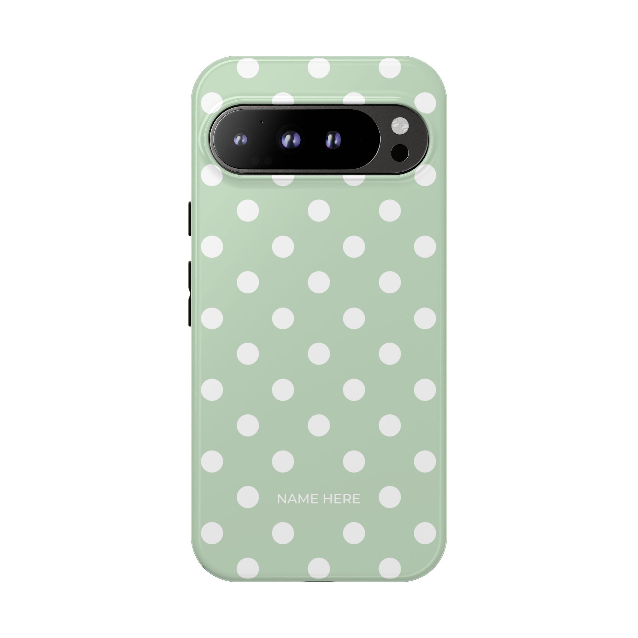 Green & White Polka Dot Customisable Case