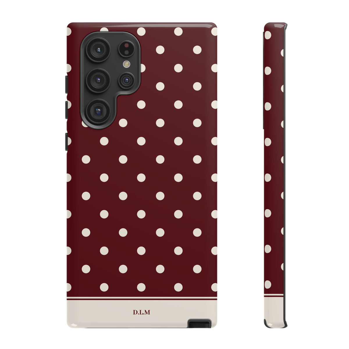 Cranberry Cream Personalised Polka Dot Case