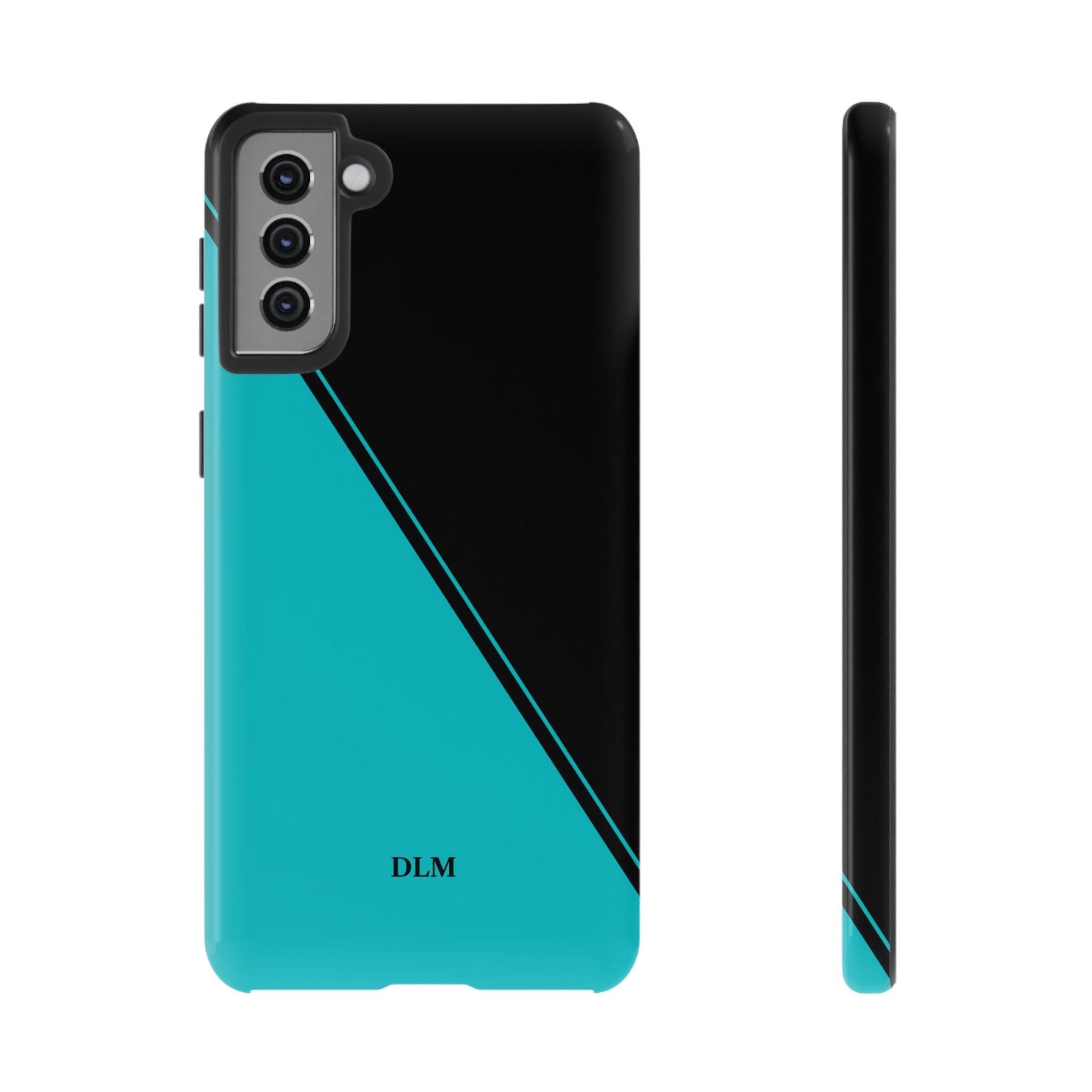 Tiffany/Black Two Tone Custom Initials Case
