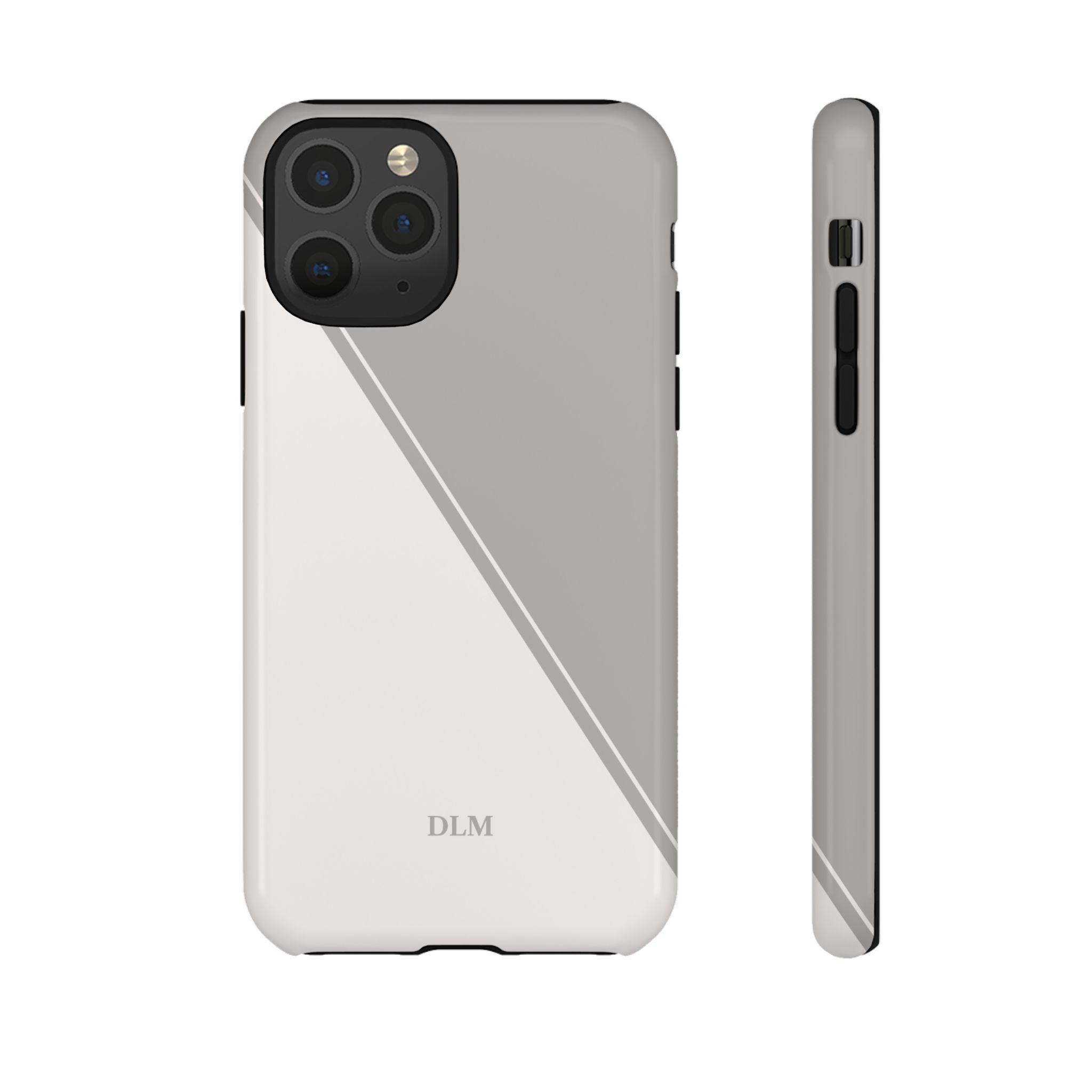 Grey Two Tone Case Custom Initials Case