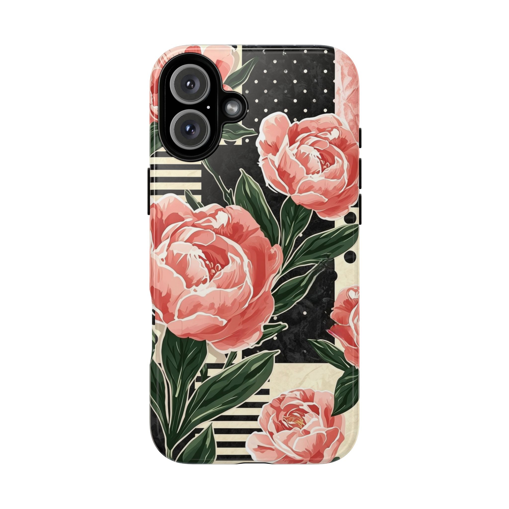 Pink Peony Stripes & Polka Dots