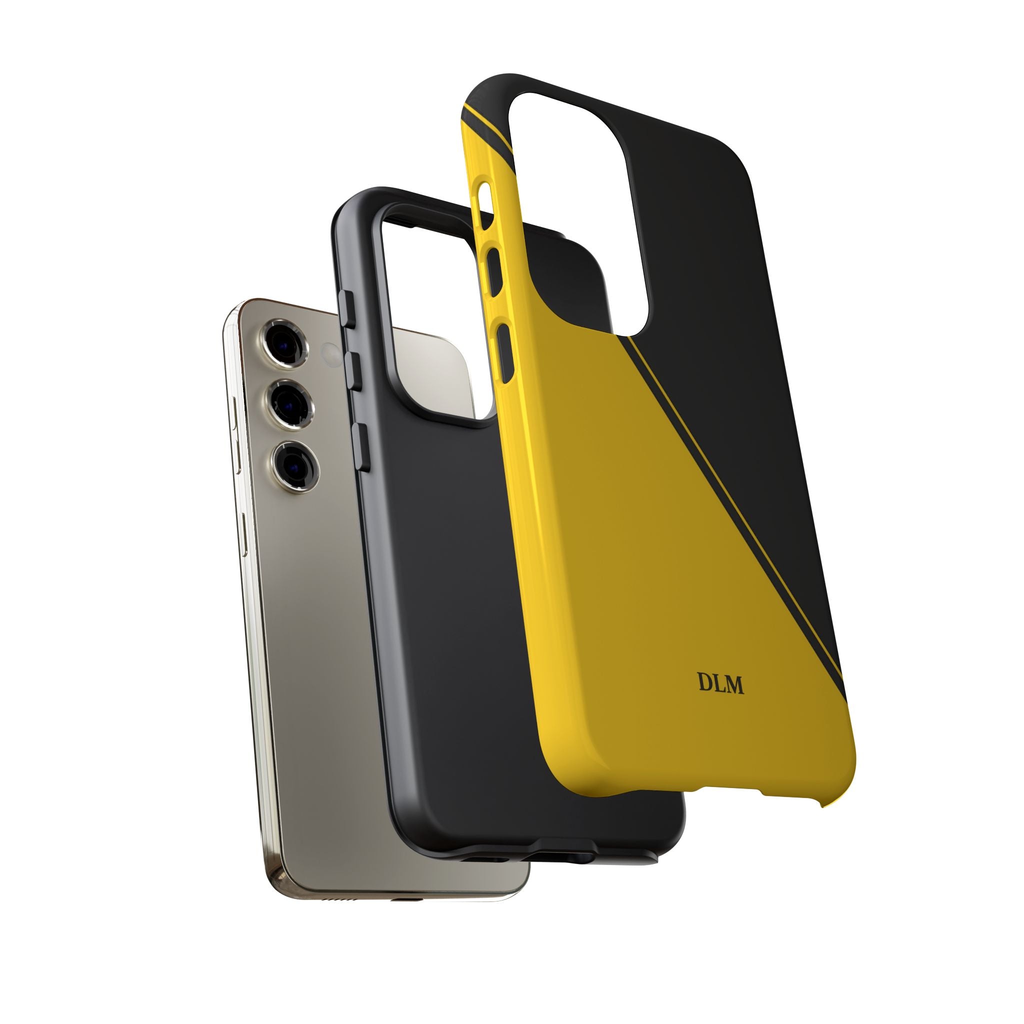 Yellow/Black Two Tone Custom Initials Case