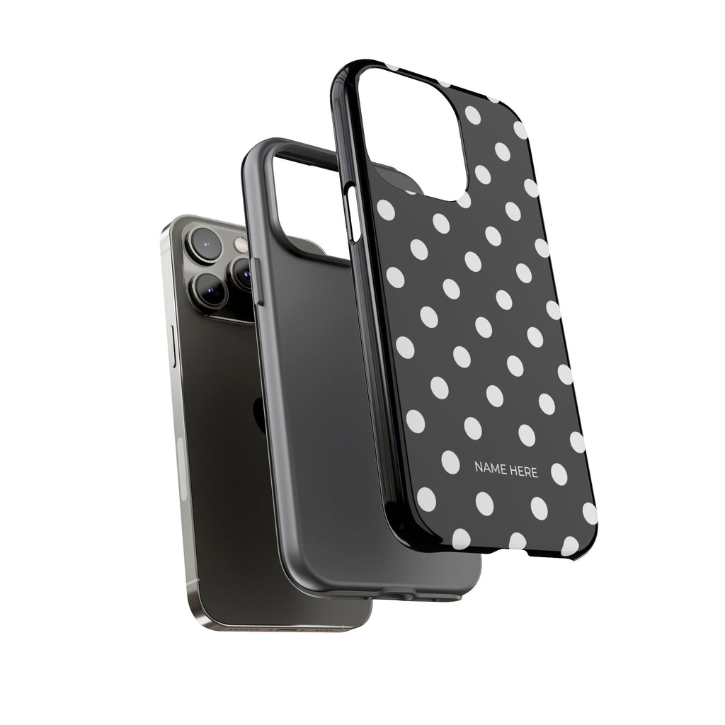 Black & White PolkaDot Customisable Case