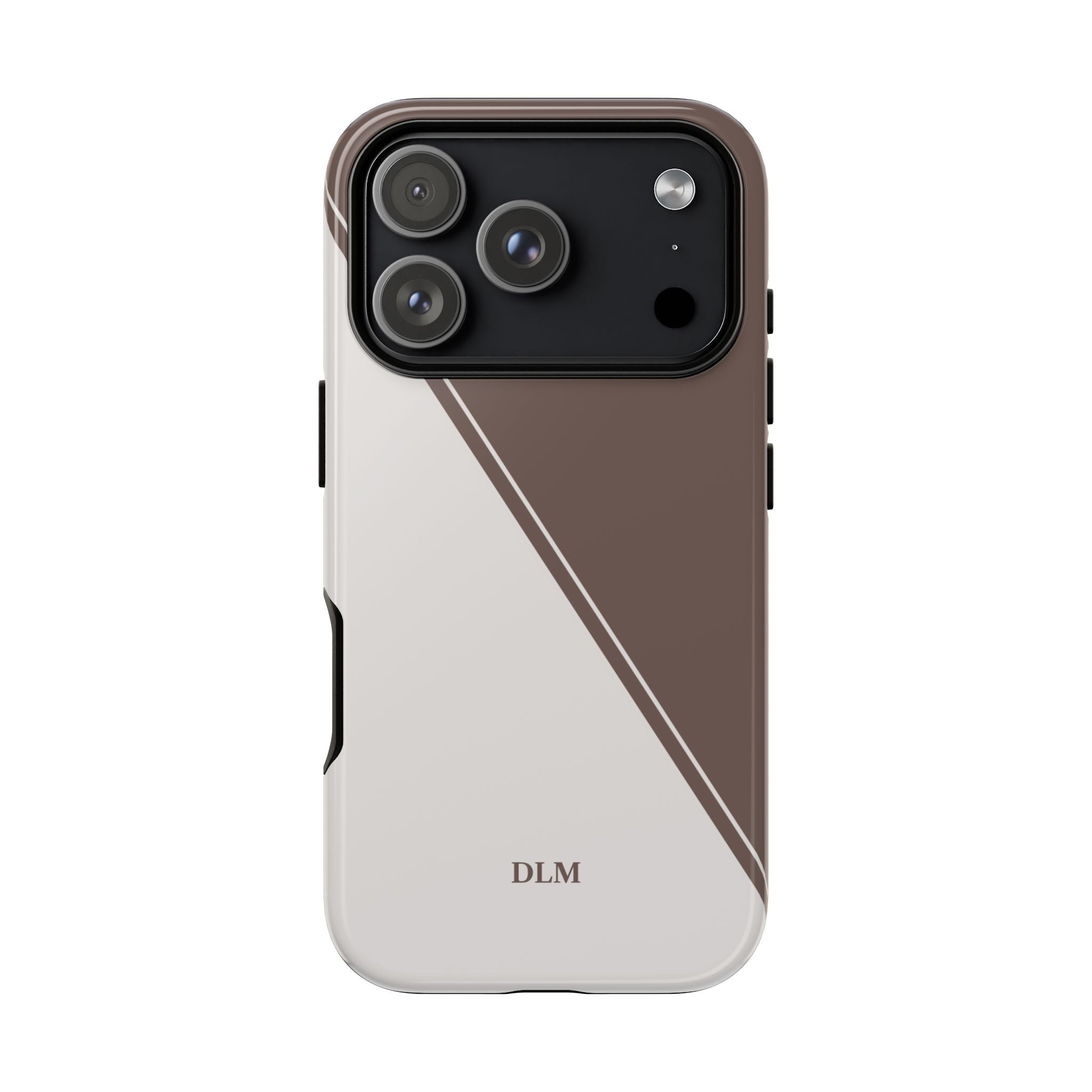 Brown/Cream Two Tone Custom Initials Case