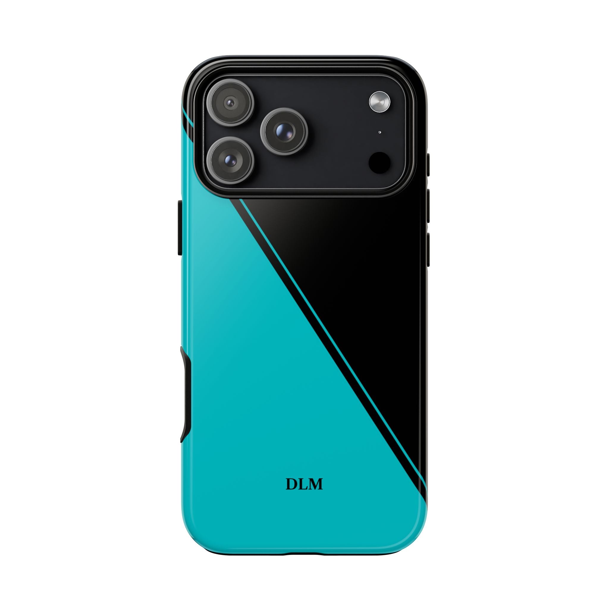 Tiffany/Black Two Tone Custom Initials Case