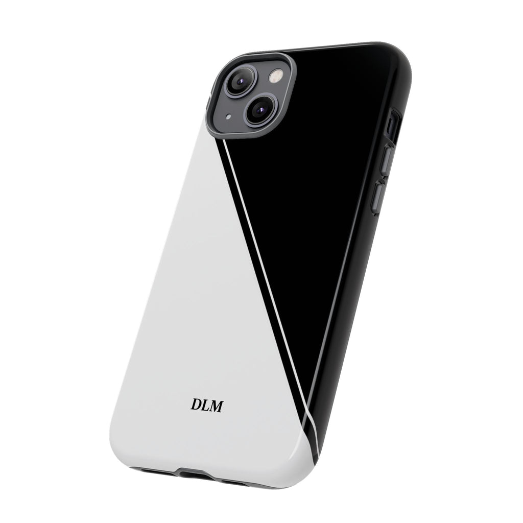 White/Black Two Tone Custom Initials Case