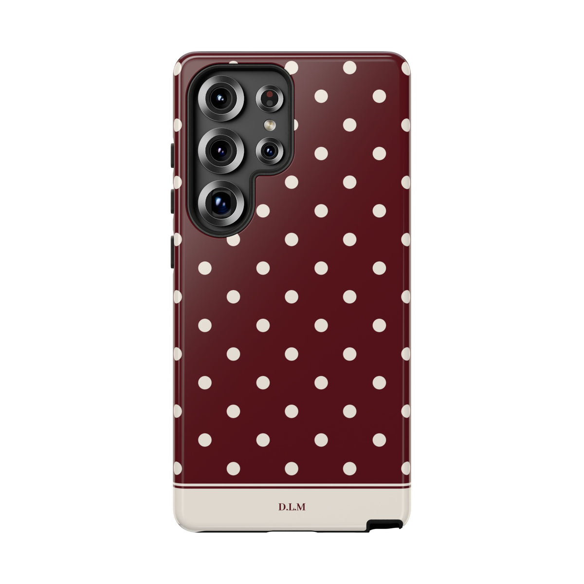 Cranberry Cream Personalised Polka Dot Case