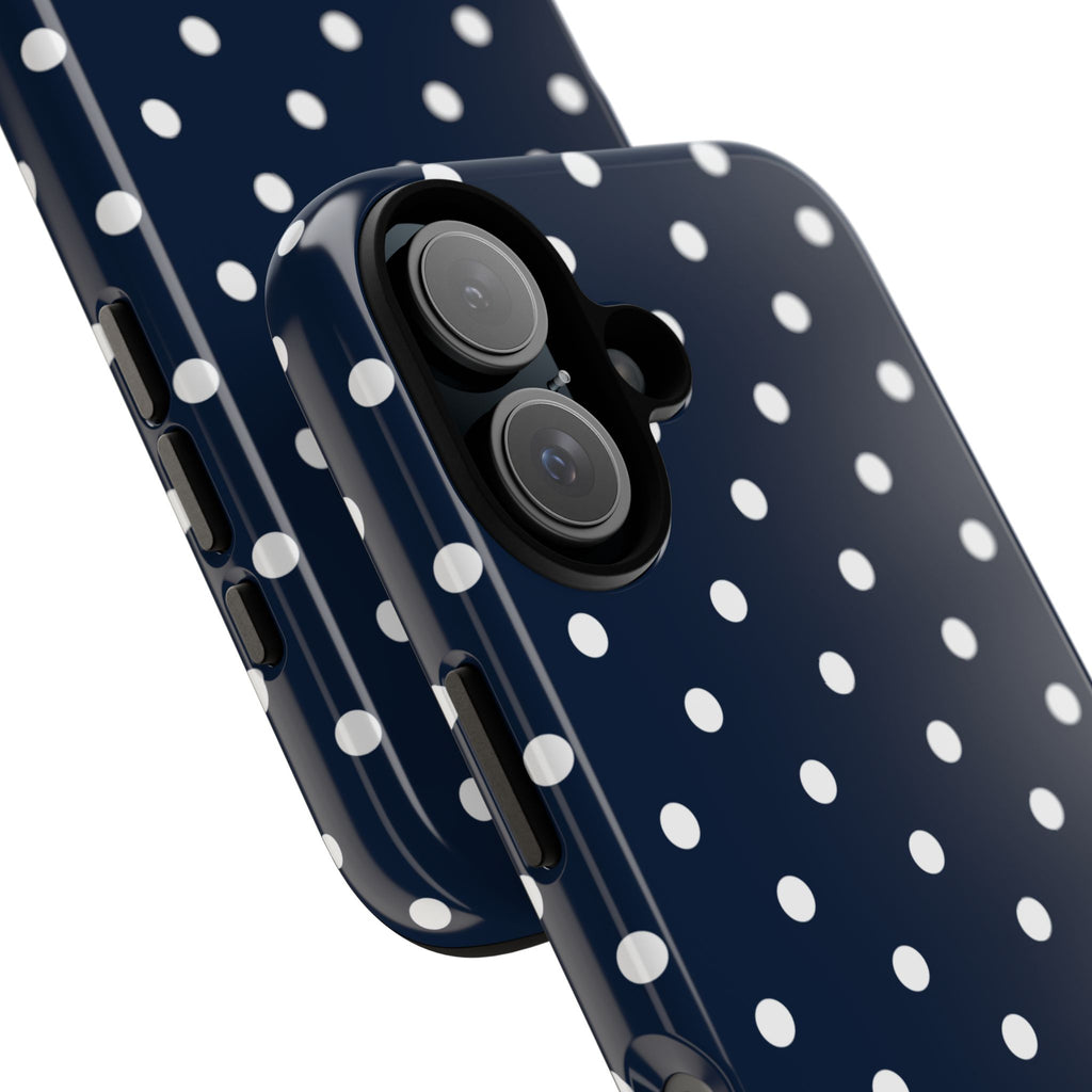 Navy Pearl Personalised Polka Dot Case