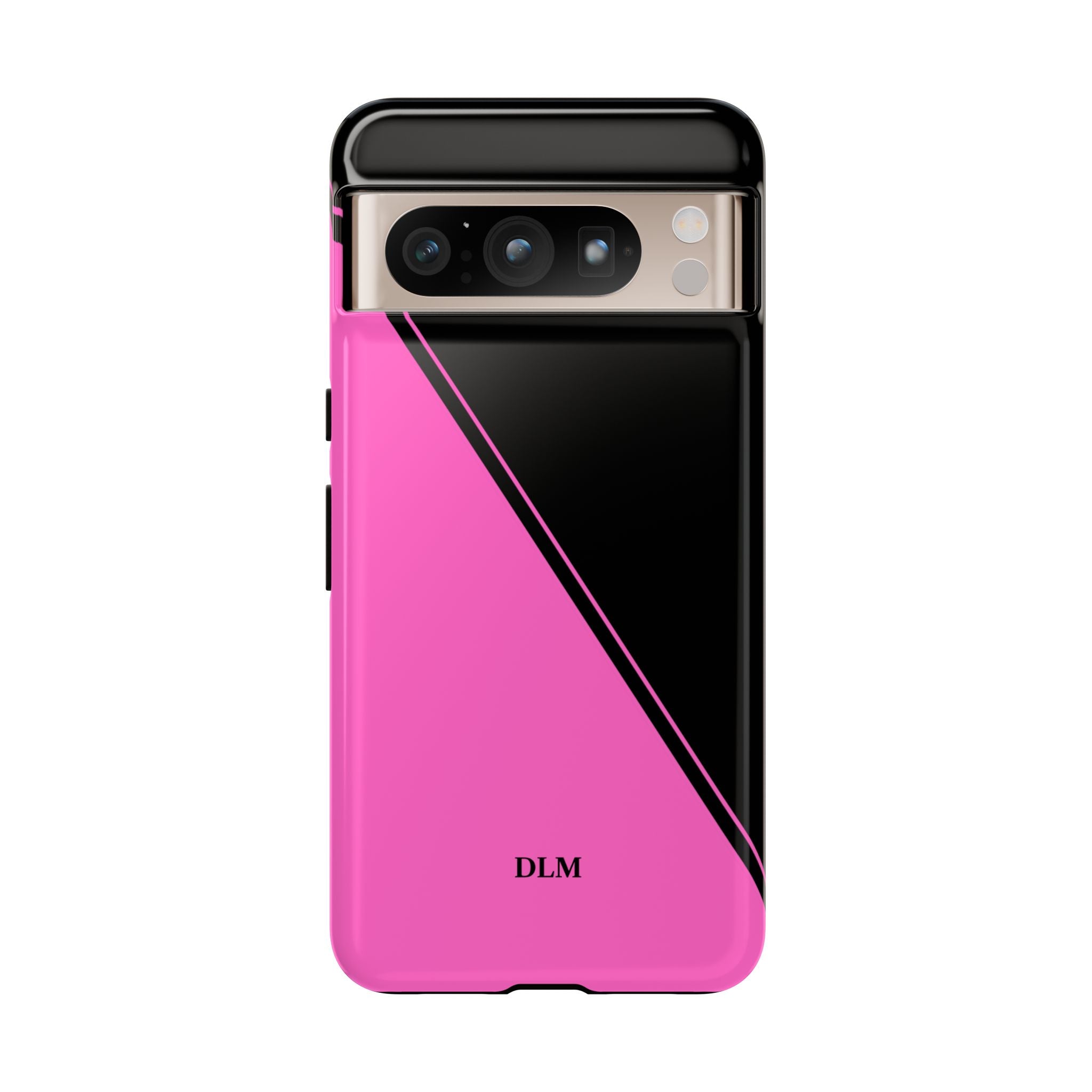Pink/Black Two Tone Custom Initials Case