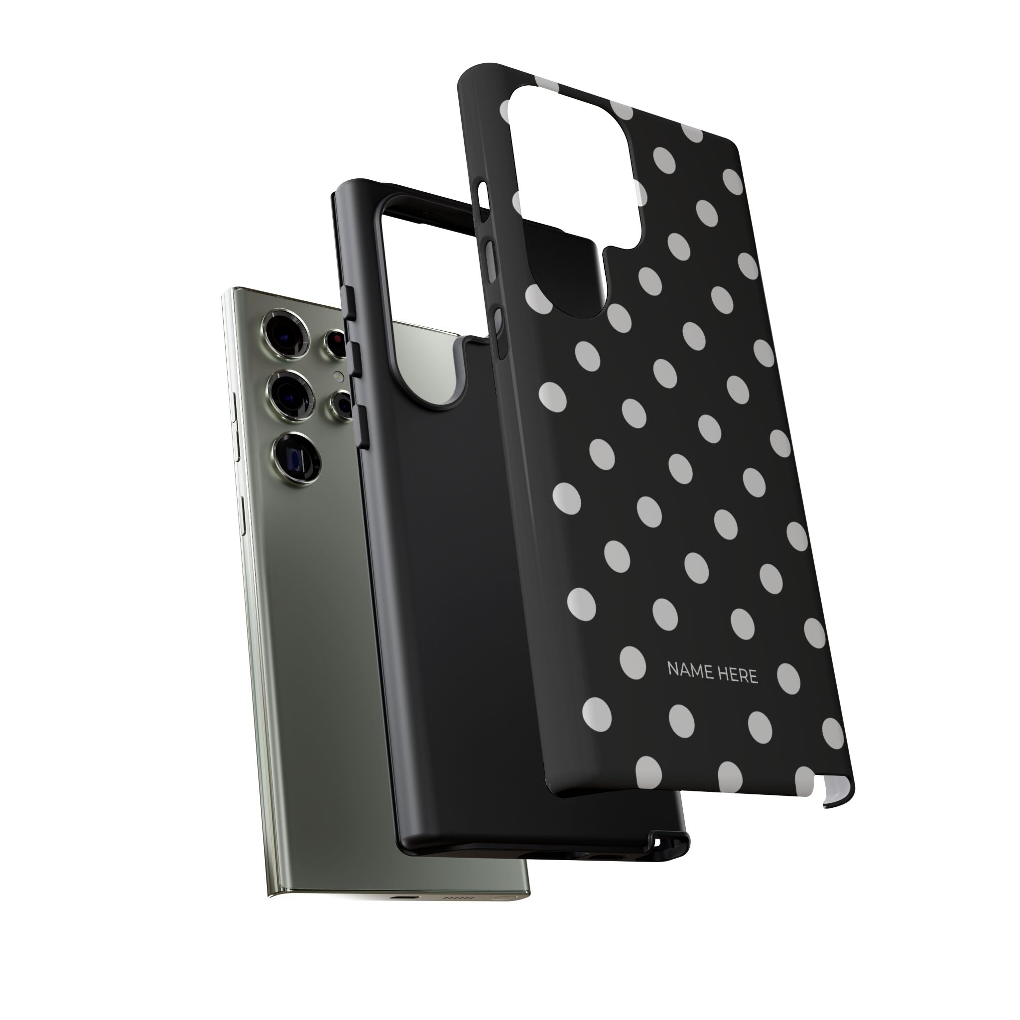 Black & White PolkaDot Customisable Case