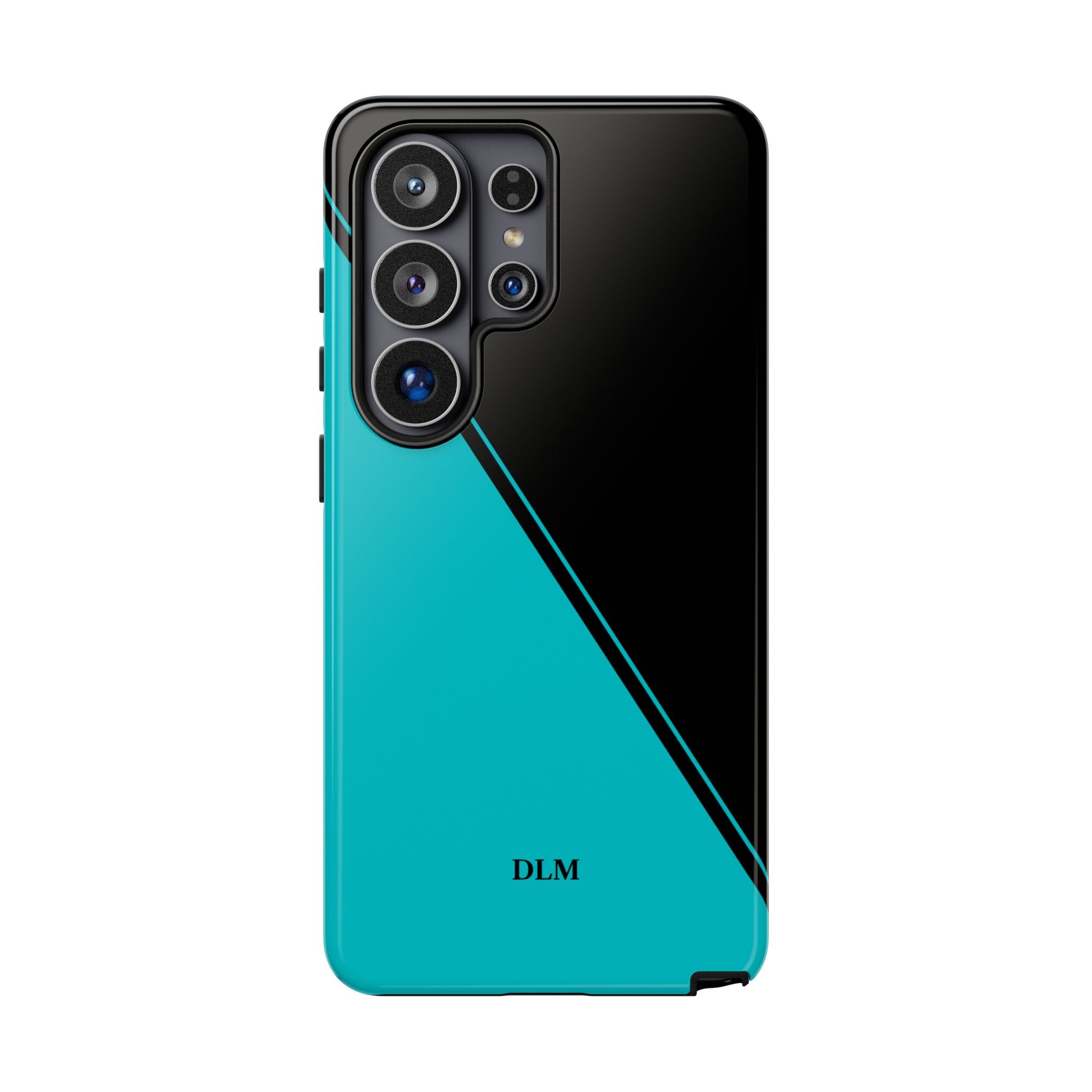 Tiffany/Black Two Tone Custom Initials Case