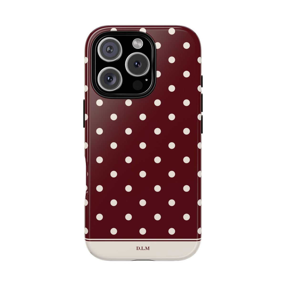 Cranberry Cream Personalised Polka Dot Case