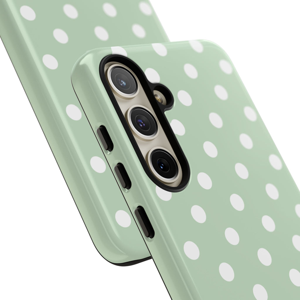 Green & White Polka Dot Customisable Case