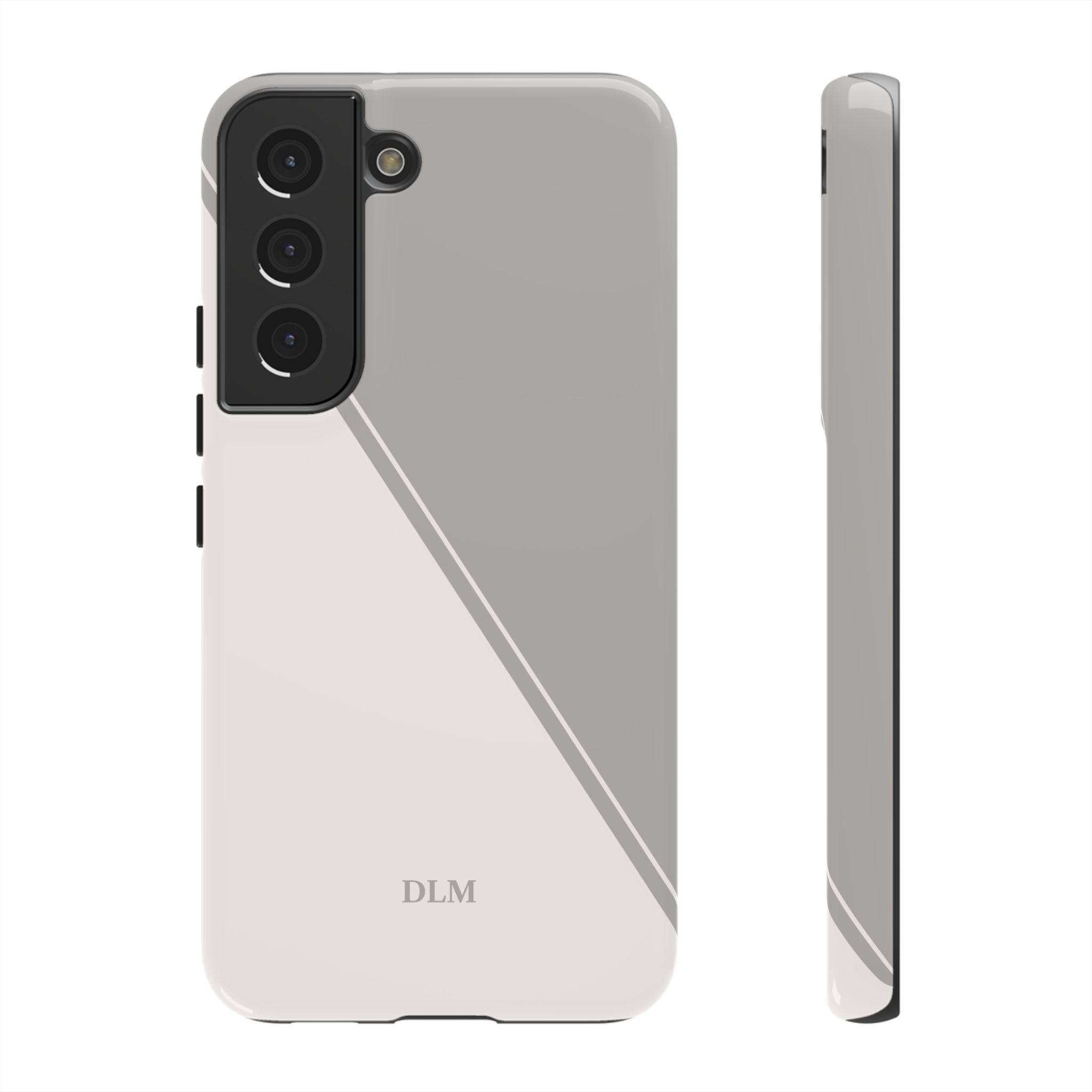 Grey Two Tone Case Custom Initials Case