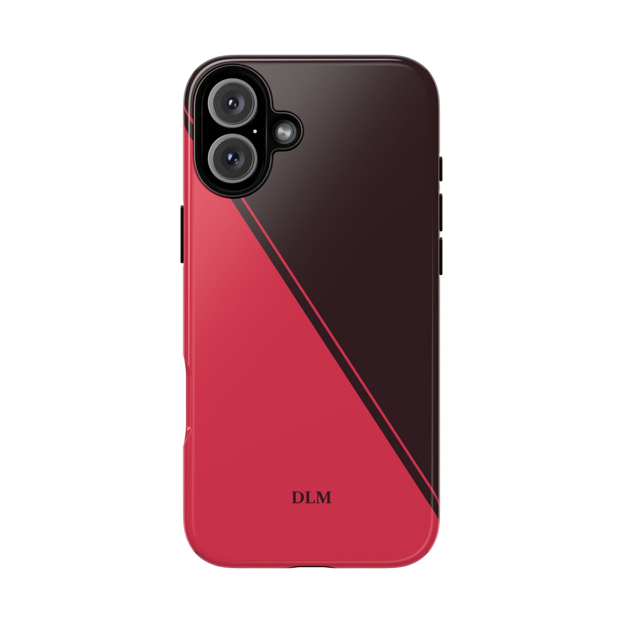Red/Brown Two Tone Custom Initials Case