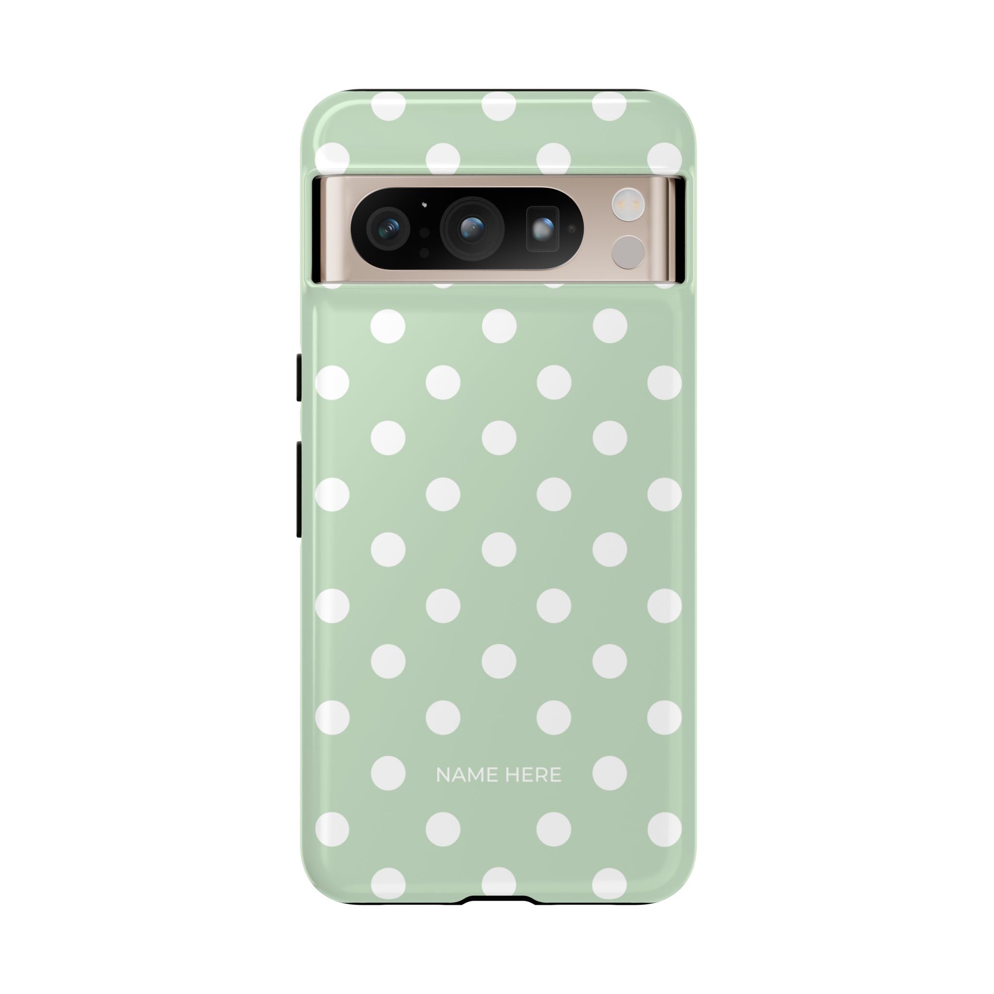 Green & White Polka Dot Customisable Case