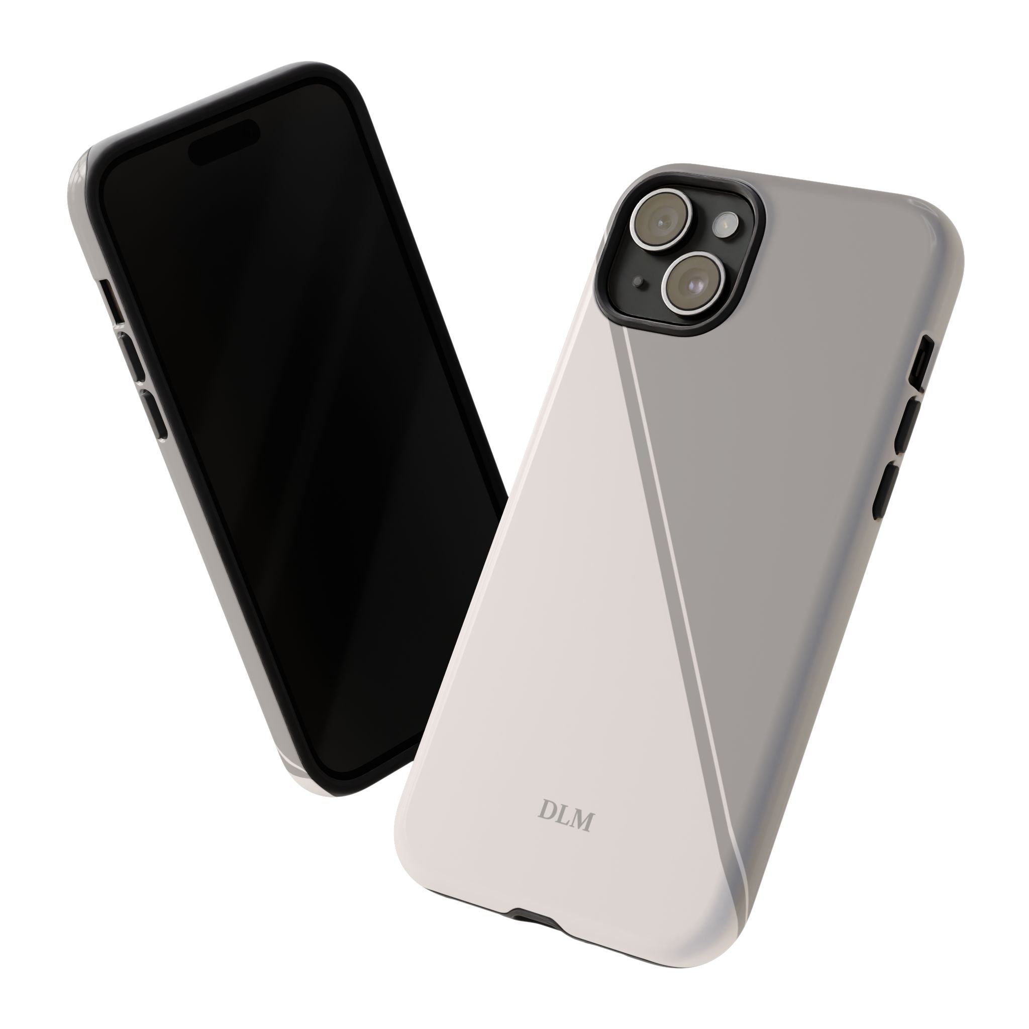 Grey Two Tone Case Custom Initials Case