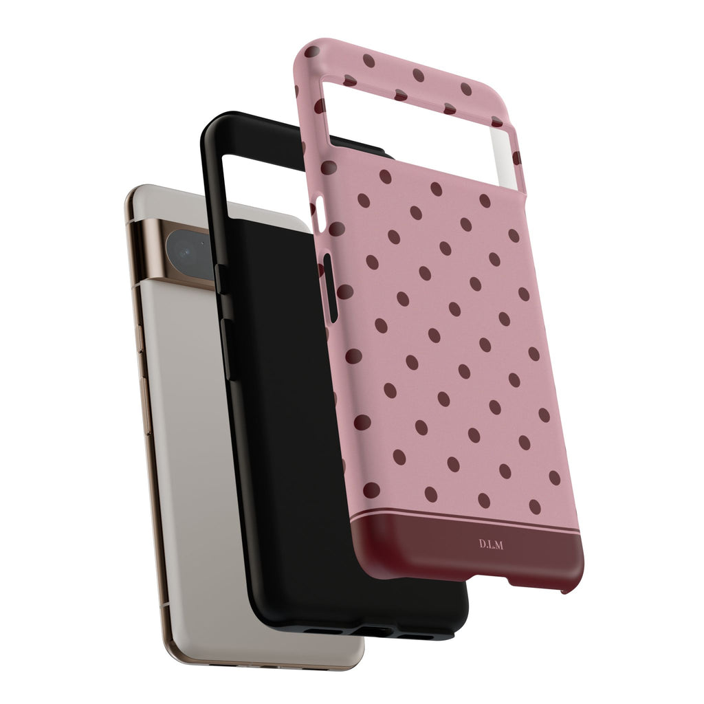 Berry Blush Personalised Polka Dot Case