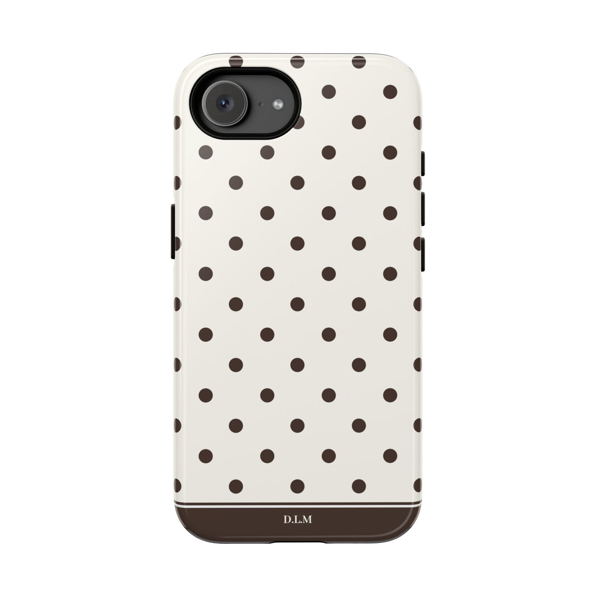 Creamy Mocha Personalised Polka Dot Case