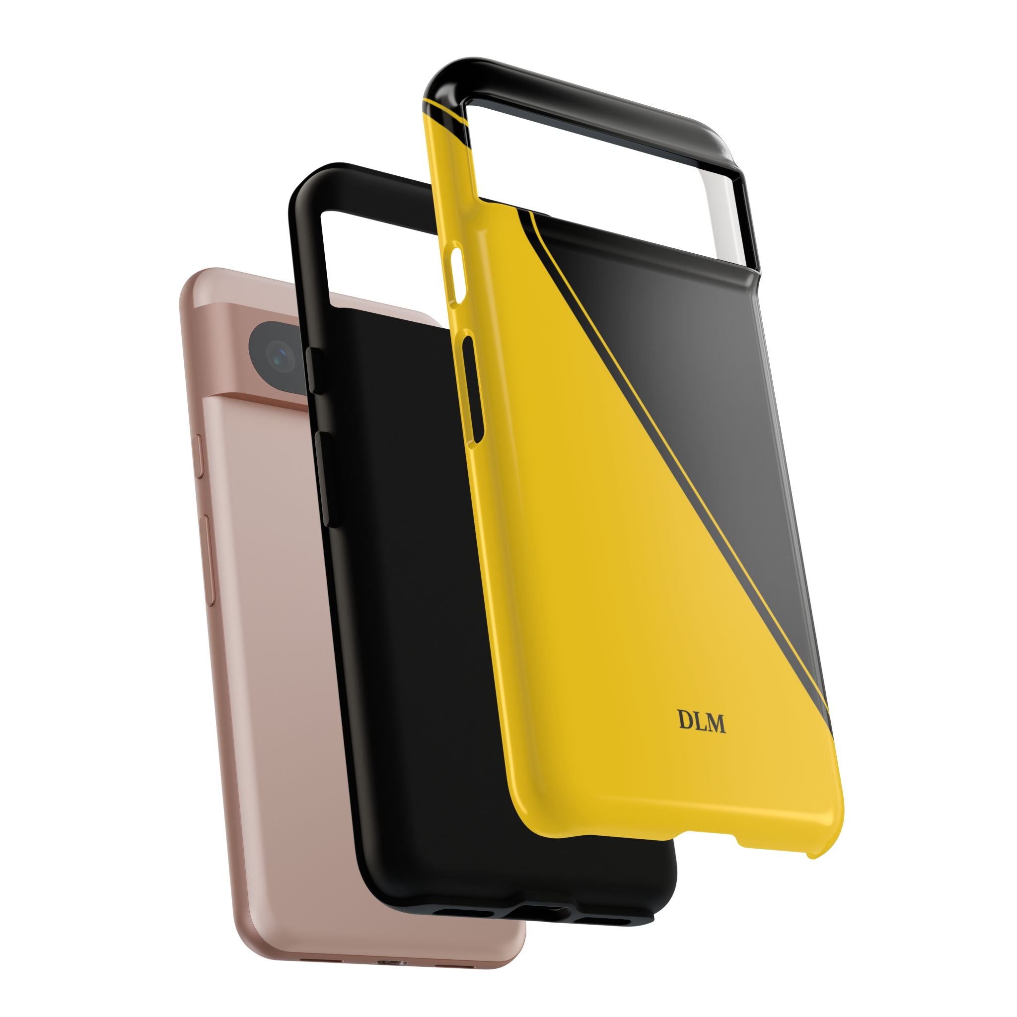 Yellow/Black Two Tone Custom Initials Case