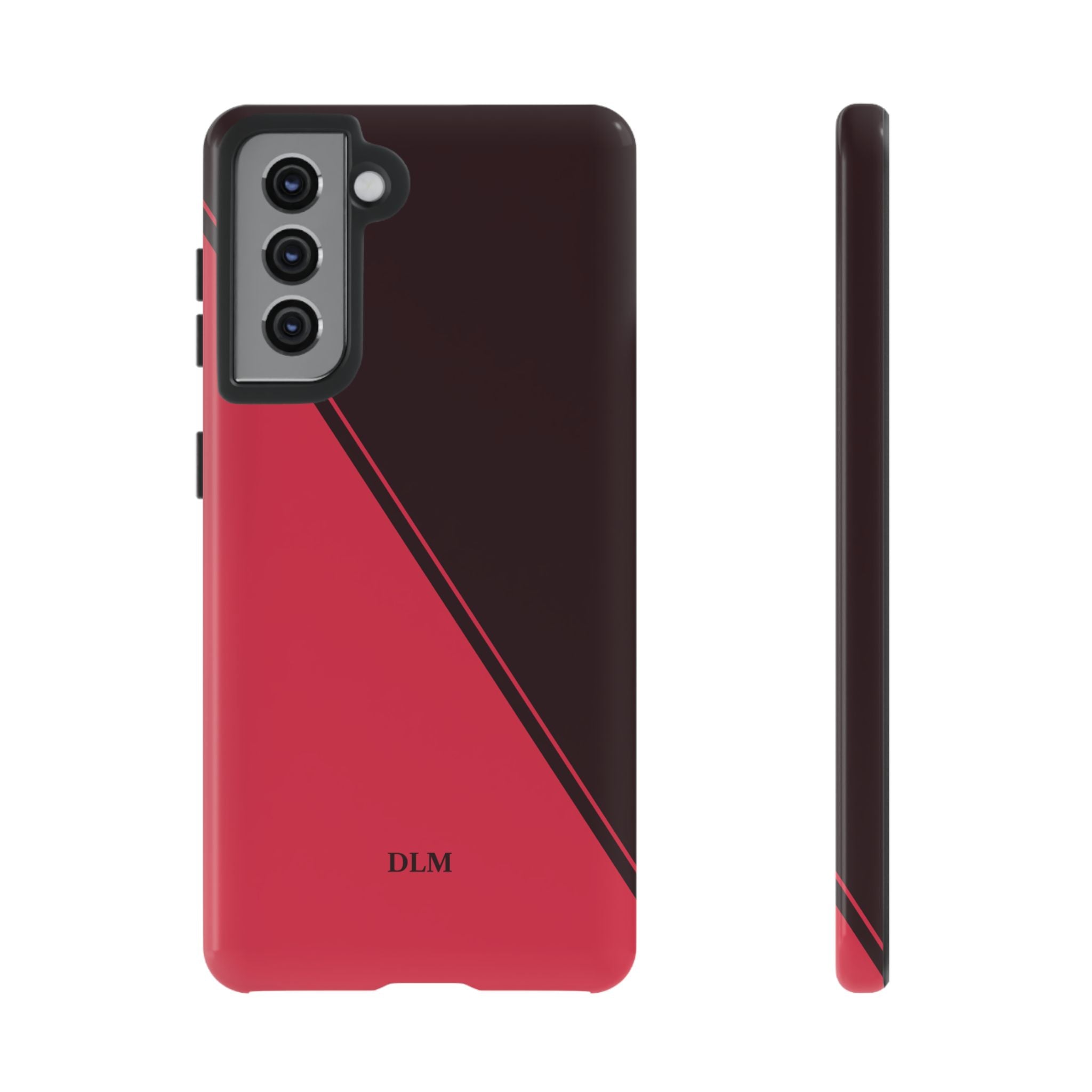 Red/Brown Two Tone Custom Initials Case