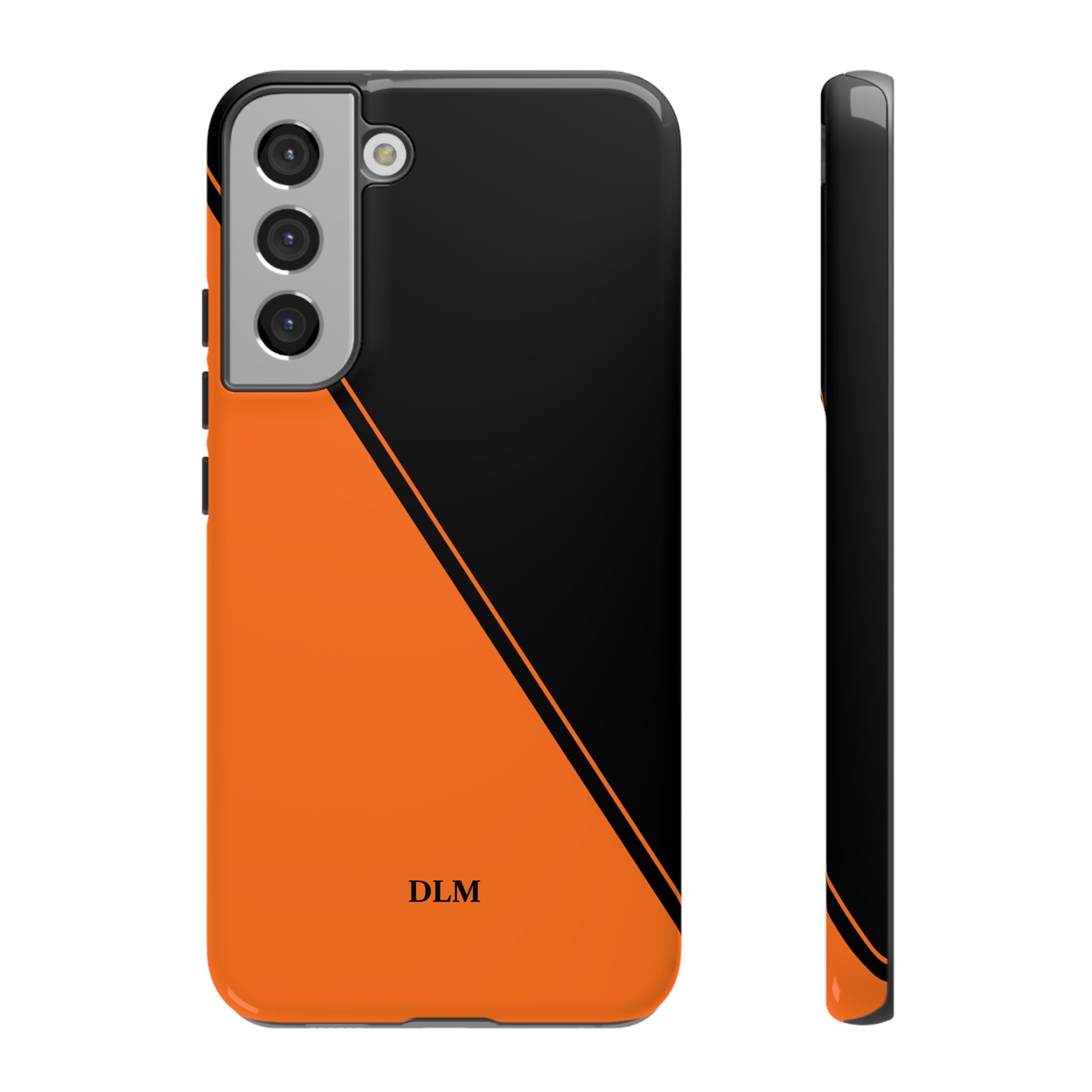 Orange/Black Two Tone Custom Initials Case