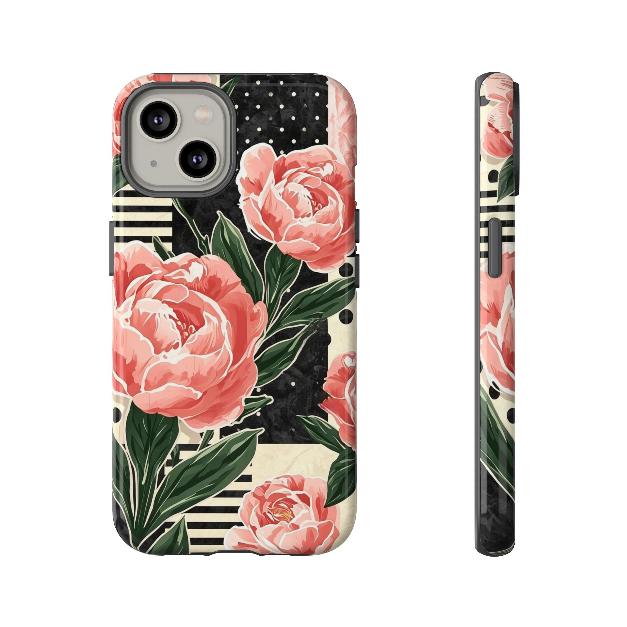 Pink Peony Stripes & Polka Dots