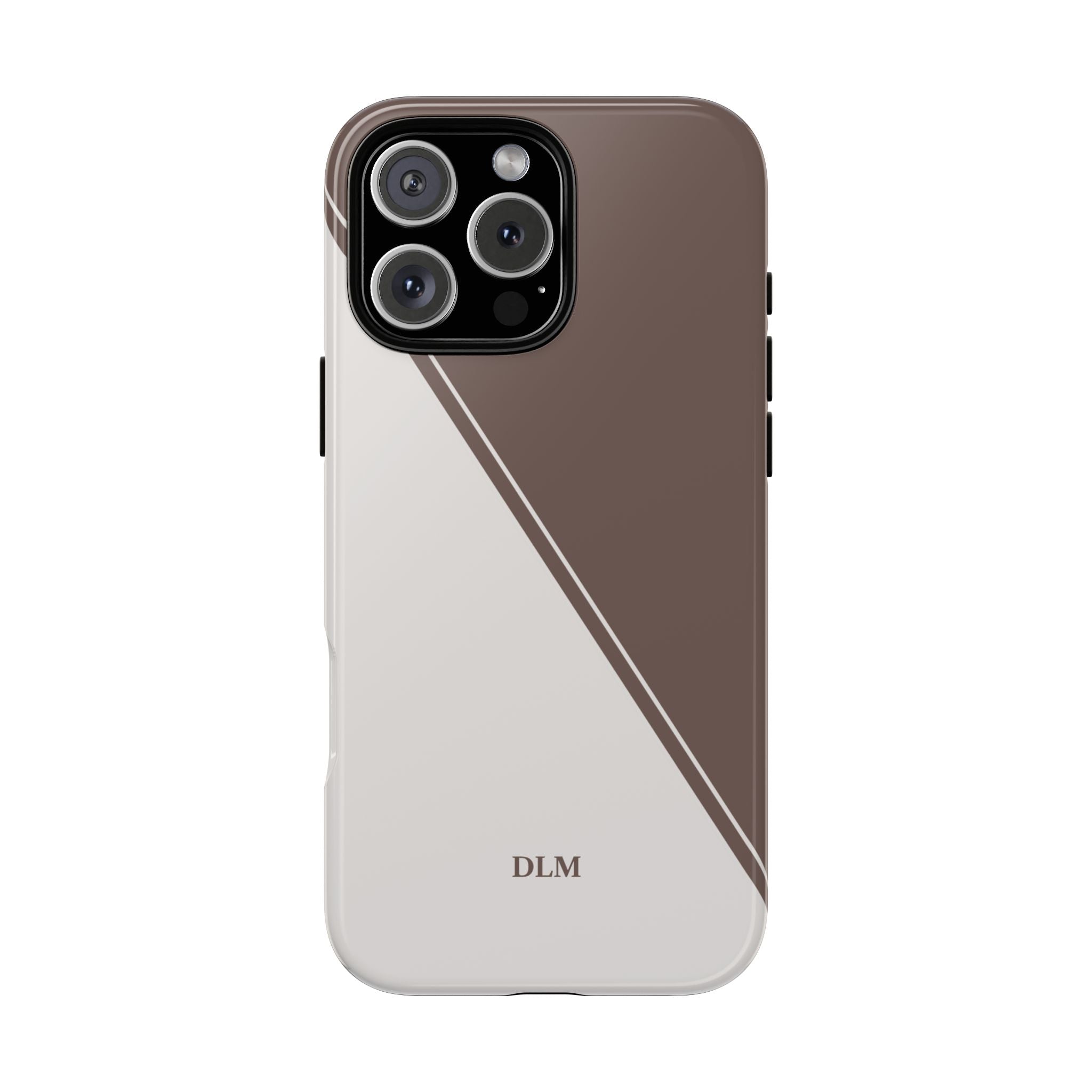 Brown/Cream Two Tone Custom Initials Case